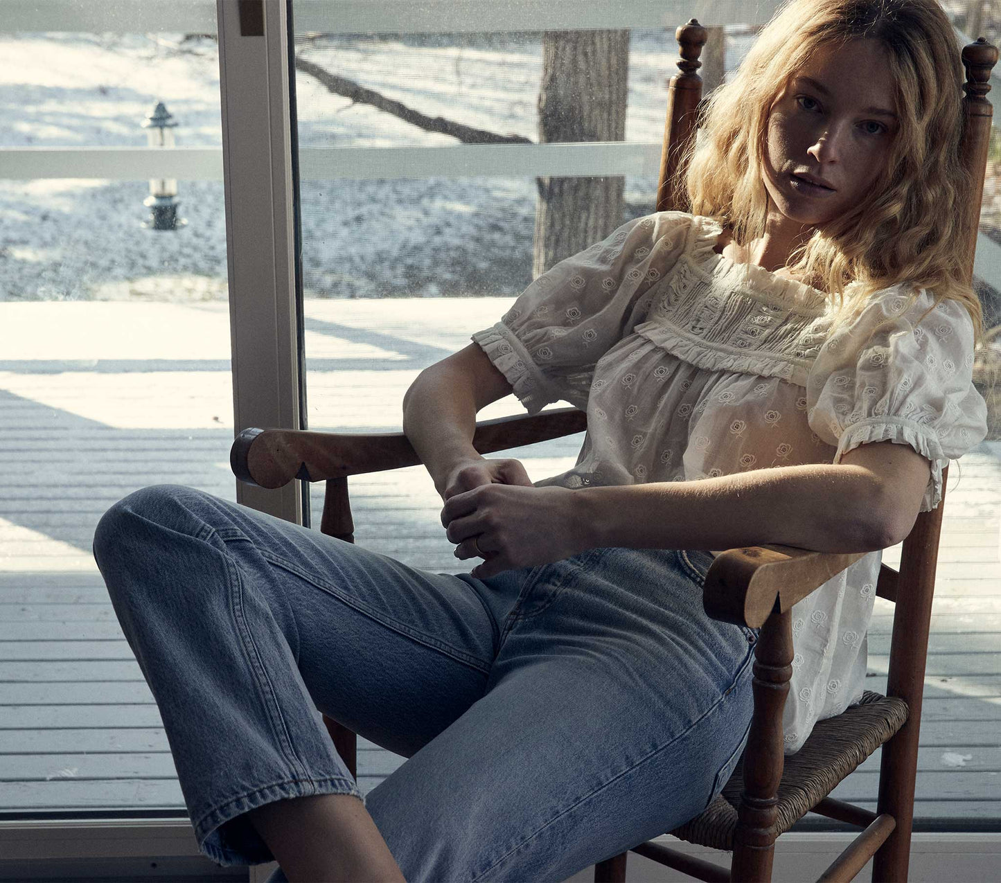 HMD -- FRANCES TOP -- SALT EMBROIDERY