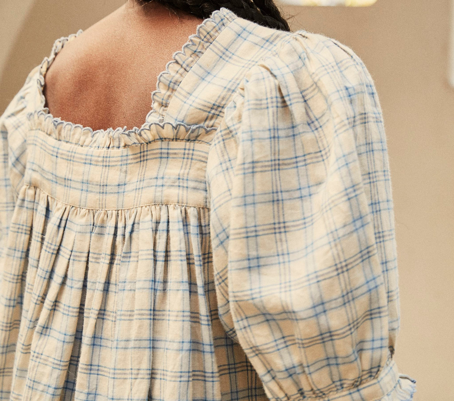HMD -- FREDE DRESS -- BLUE MEADOWLARK PLAID