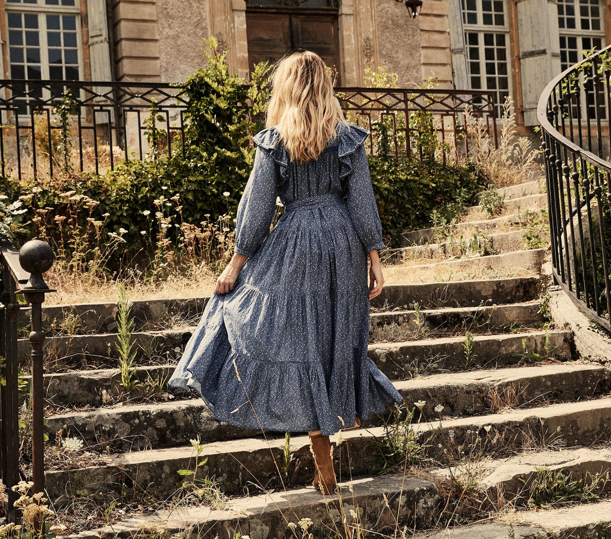 HMD -- GABLES DRESS -- MIDBLUE CALIFORNIA WILDFLOWER view 4
