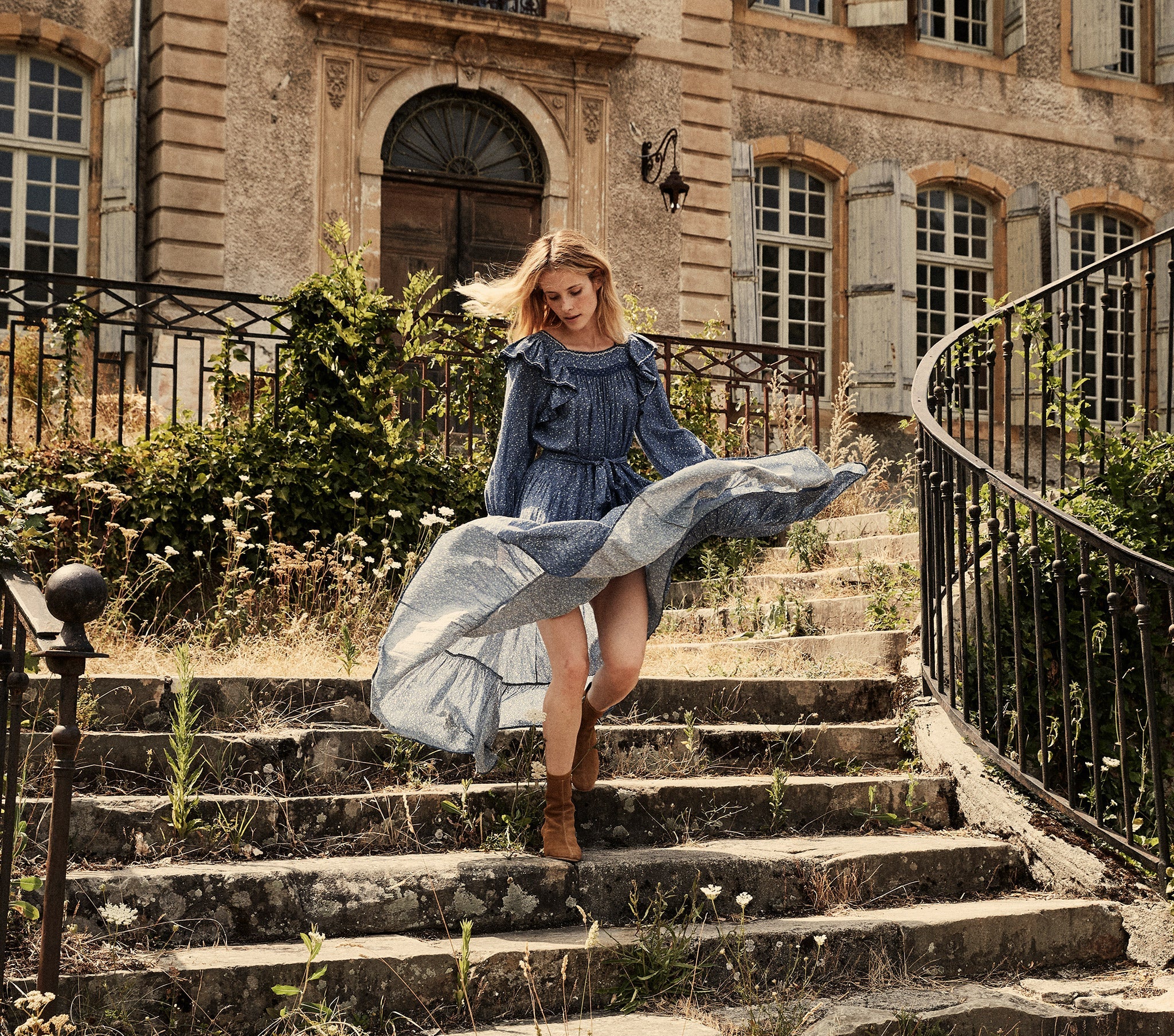 HMD -- GABLES DRESS -- MIDBLUE CALIFORNIA WILDFLOWER