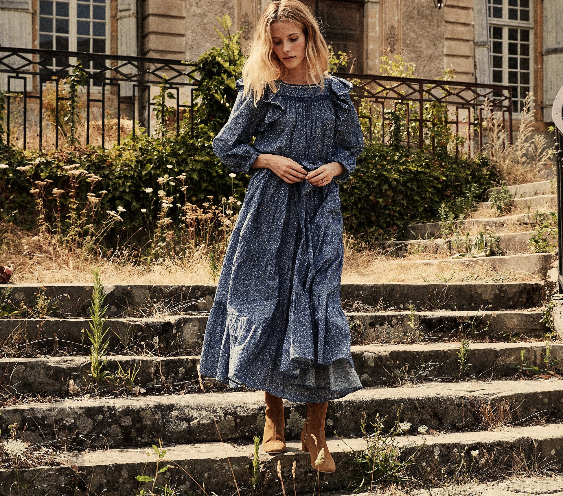 HMD -- GABLES DRESS -- MIDBLUE CALIFORNIA WILDFLOWER view 9
