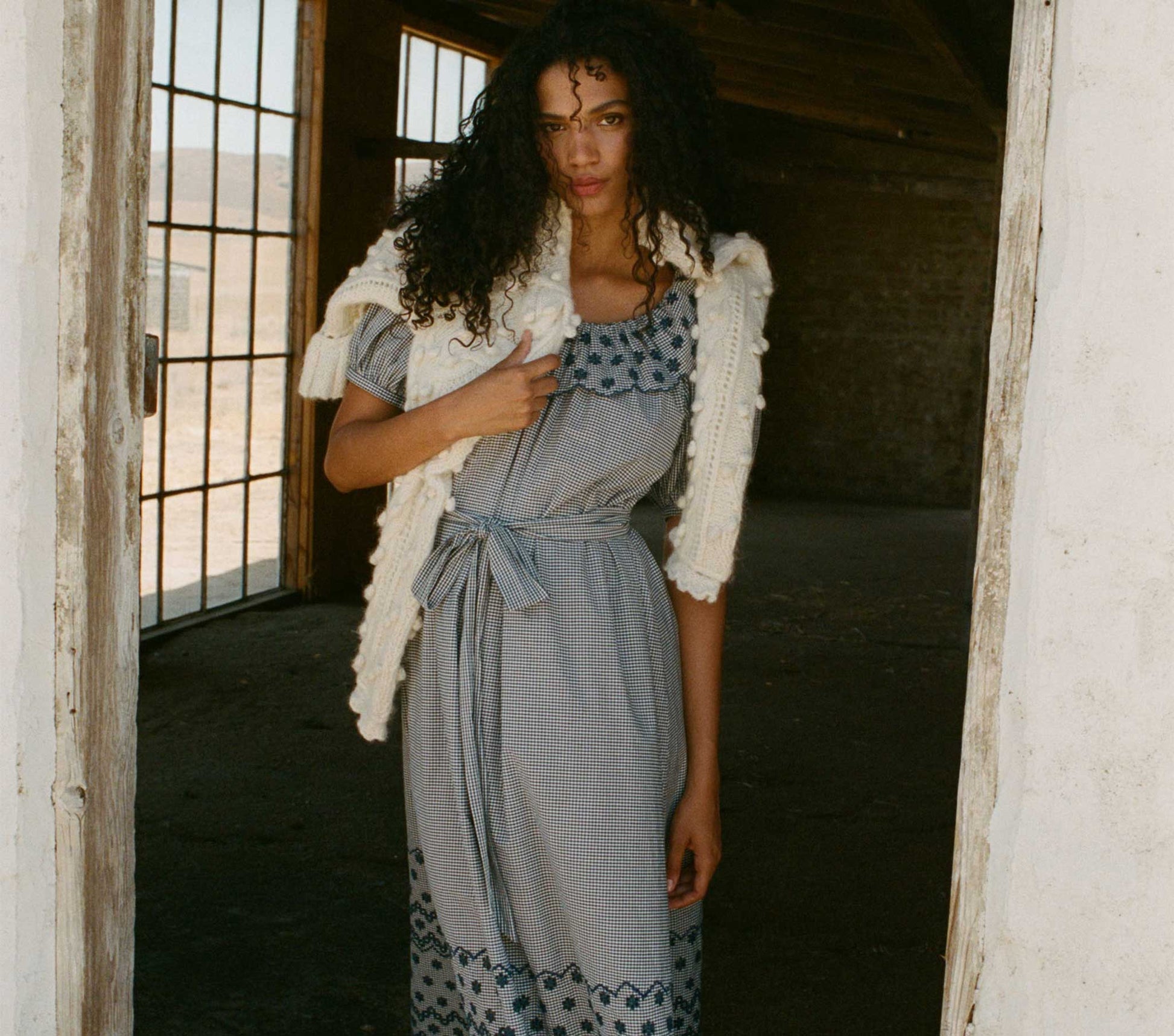 HMD -- HILL DRESS -- AZURE PARIS GINGHAM view 5