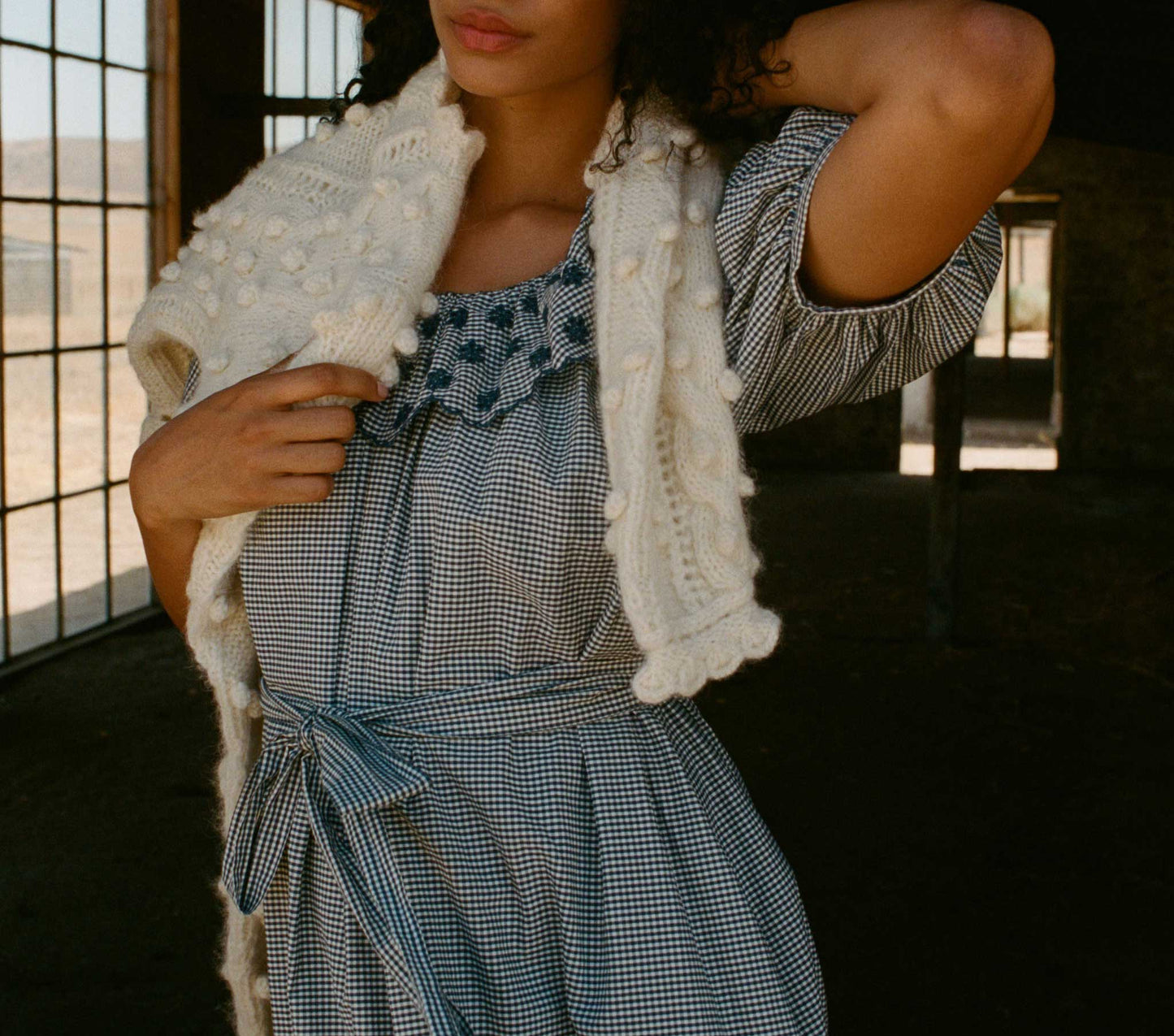 HMD -- HILL DRESS -- AZURE PARIS GINGHAM