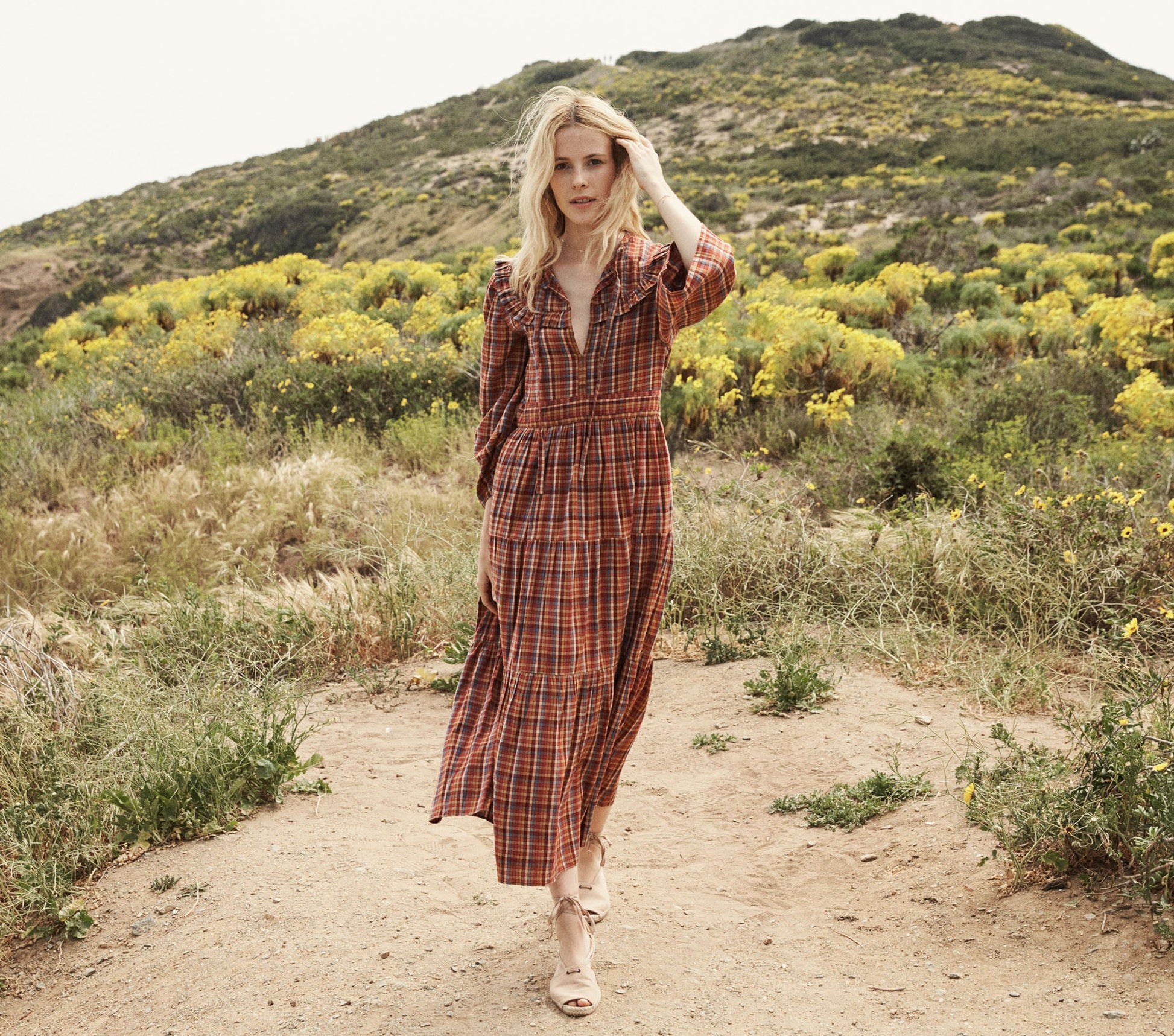 HMD -- HONEY DRESS -- BLUE AUTUMN PLAID view 1
