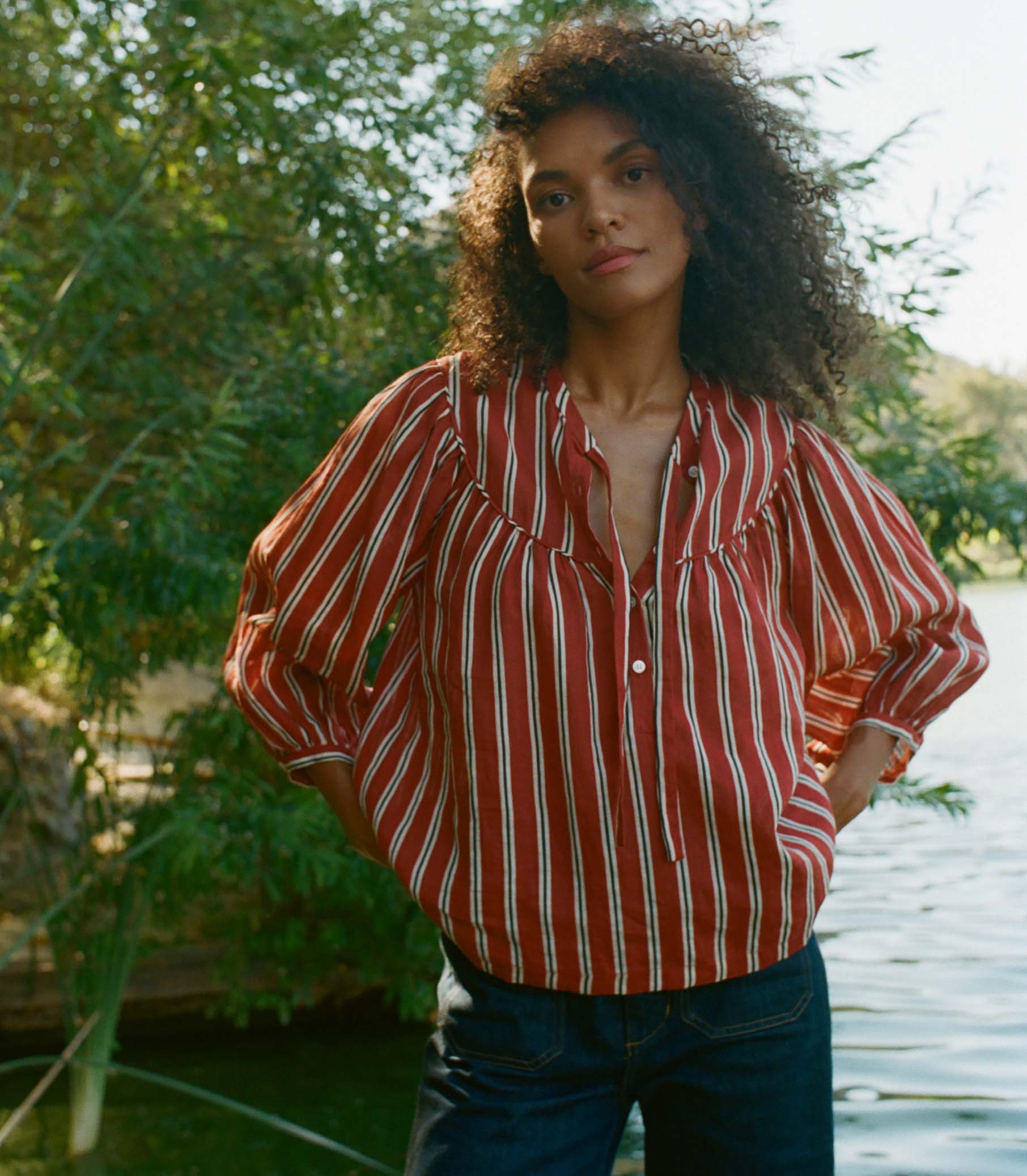 HMD -- IMANI TOP -- MONACO STRIPE view 2