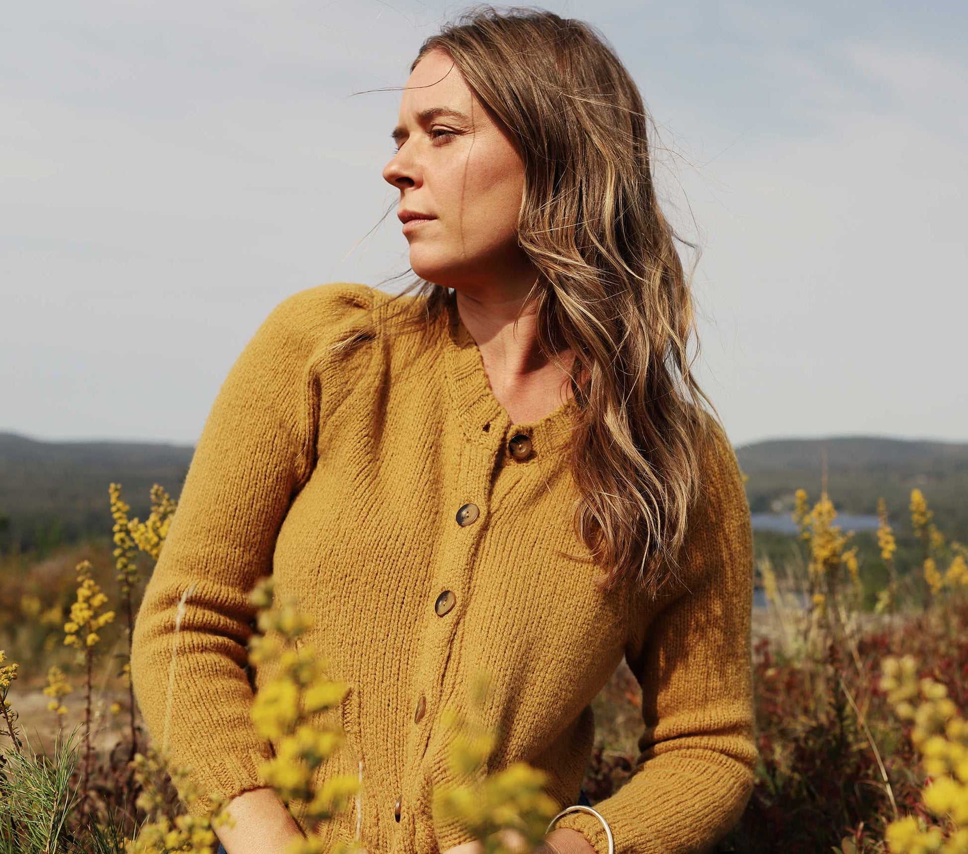 HMD -- RISETTE CARDIGAN SWEATER -- MUSTARD view 6
