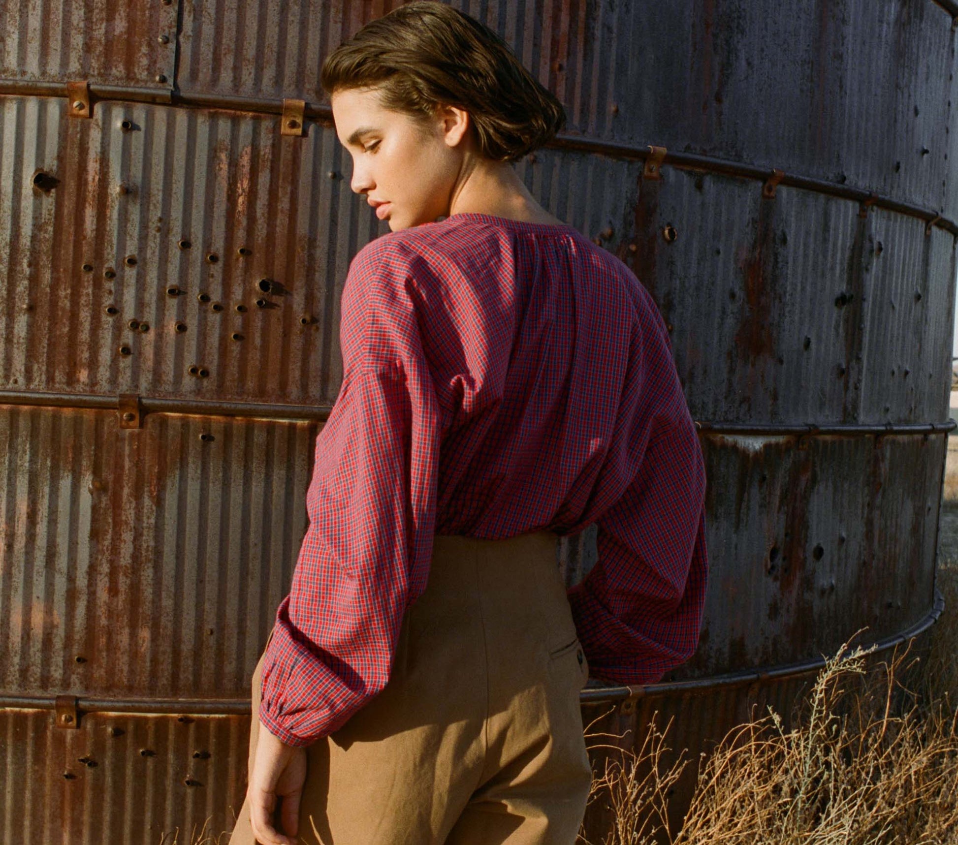 HMD -- THE JANE BLOUSE -- ROSSENDALE VALLEY PLAID view 3