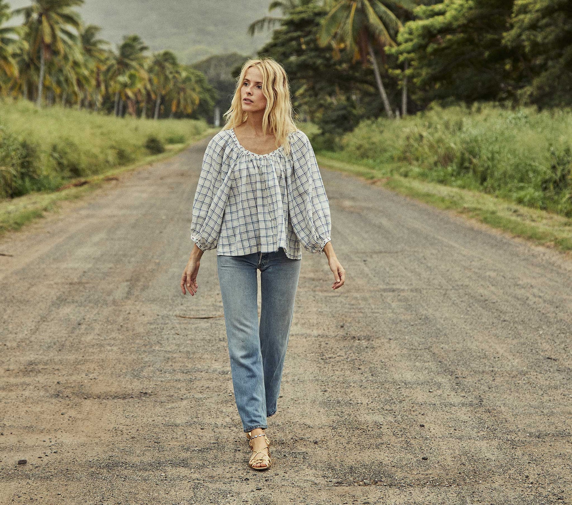 HMD -- JEANNE TOP -- BLUE ATTICUS PLAID view 1
