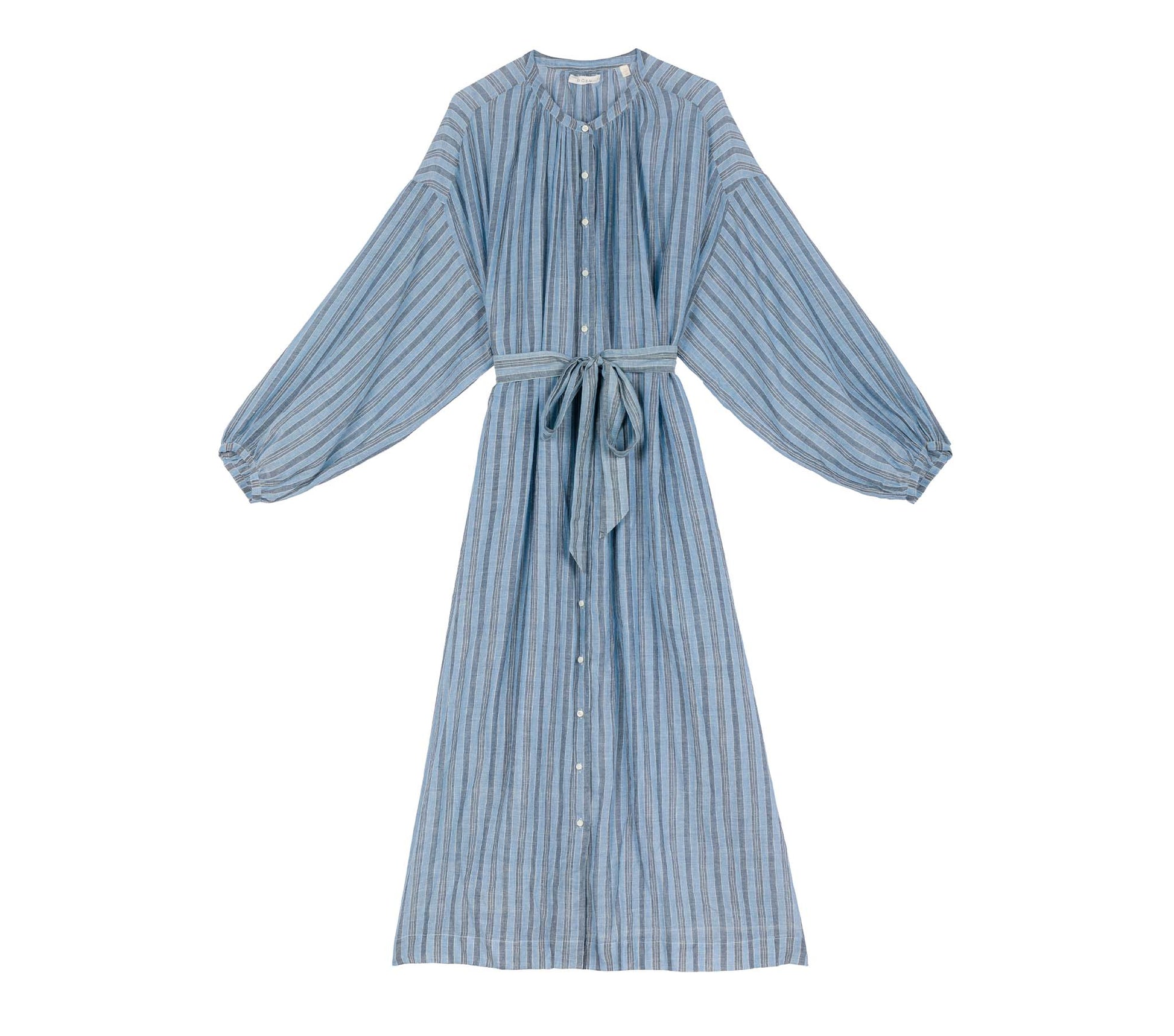 HMD -- JOAN DRESS -- INDIGO STRIPE view 6
