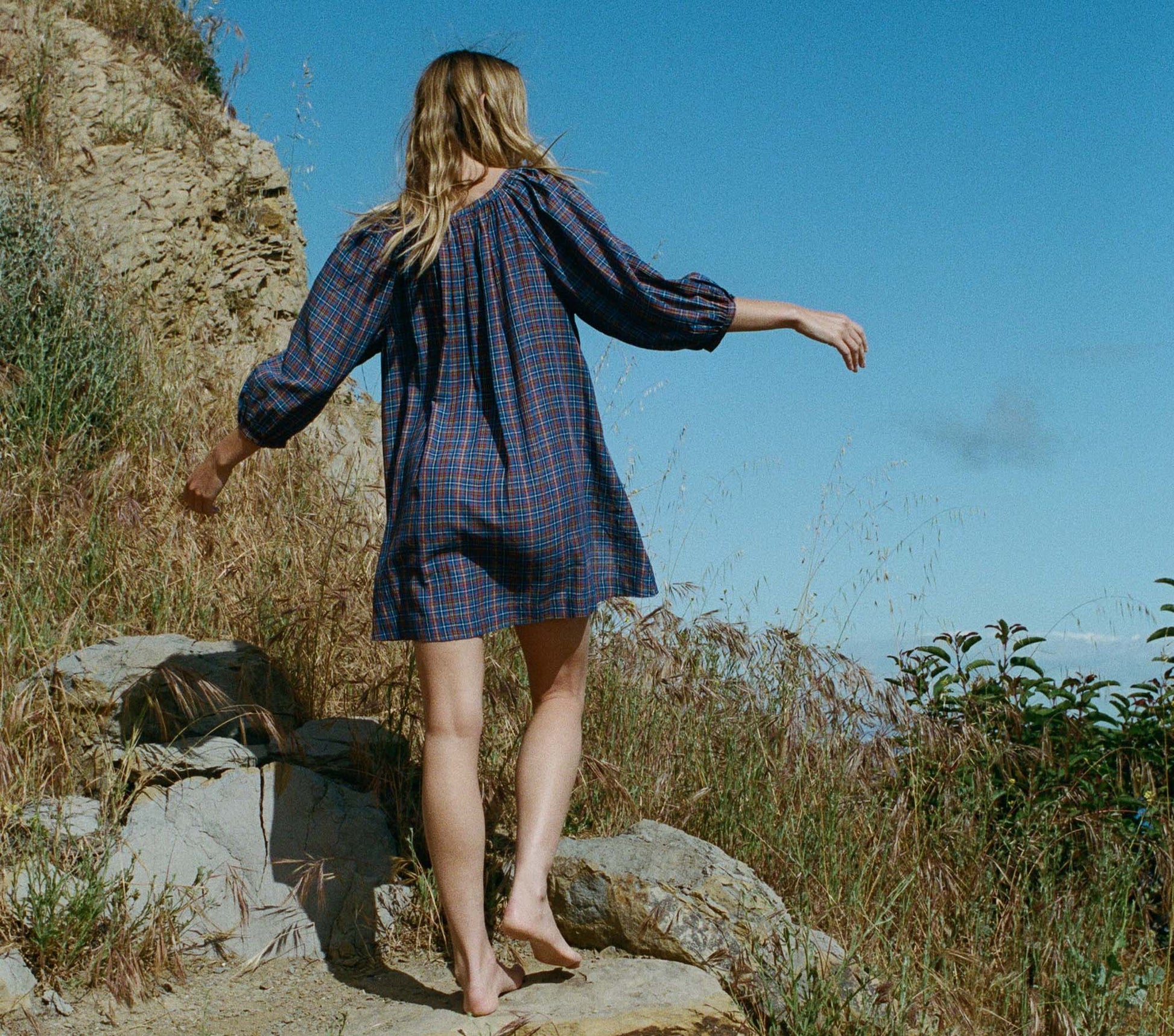 HMD -- JULLIEN DRESS -- AZURE FRENCH PLAID view 2
