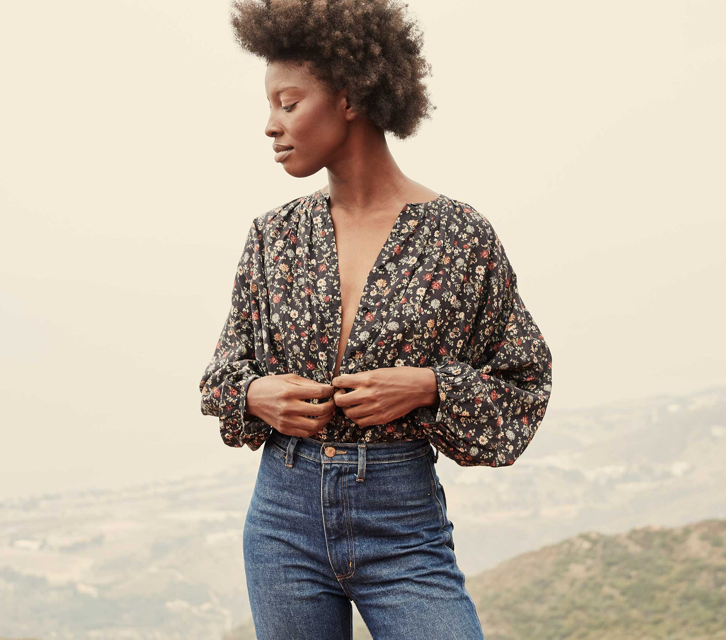 HMD -- THE JANE BLOUSE -- CAMPAGNE FLORAL