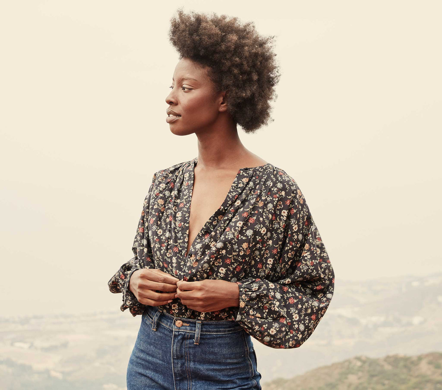 HMD -- THE JANE BLOUSE -- CAMPAGNE FLORAL
