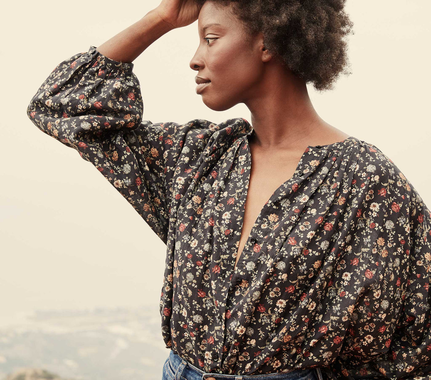 HMD -- THE JANE BLOUSE -- CAMPAGNE FLORAL