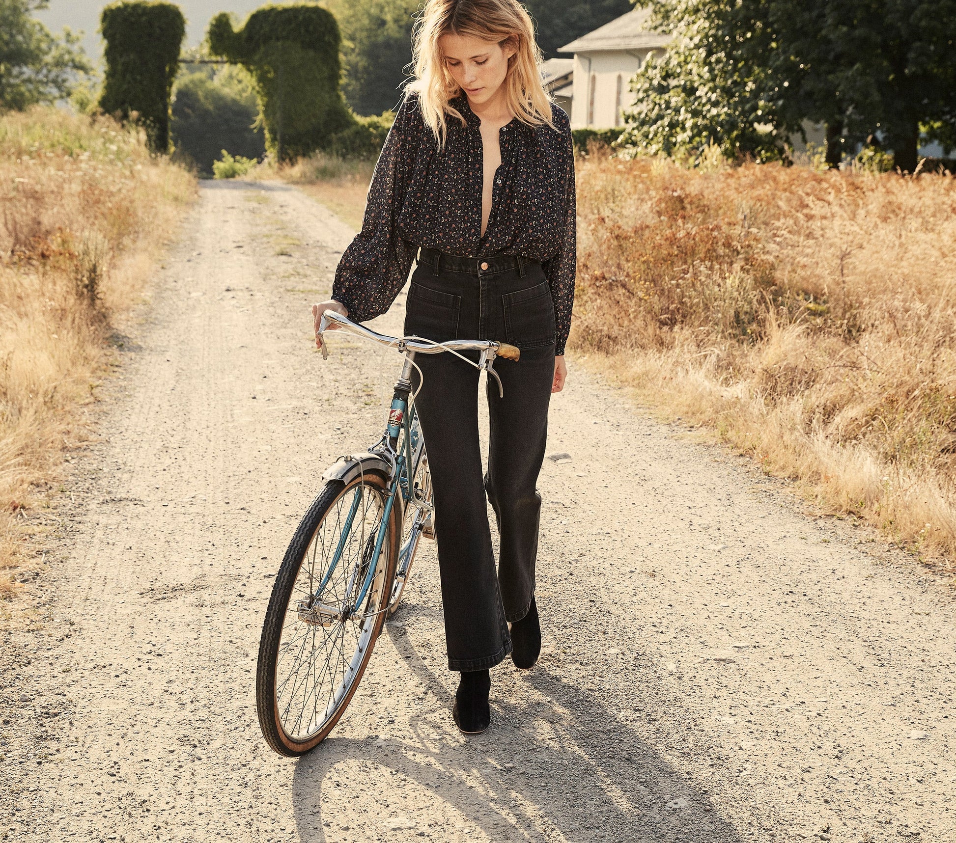 HMD -- THE JANE BLOUSE -- BLACK MARFA PAISLEY view 7
