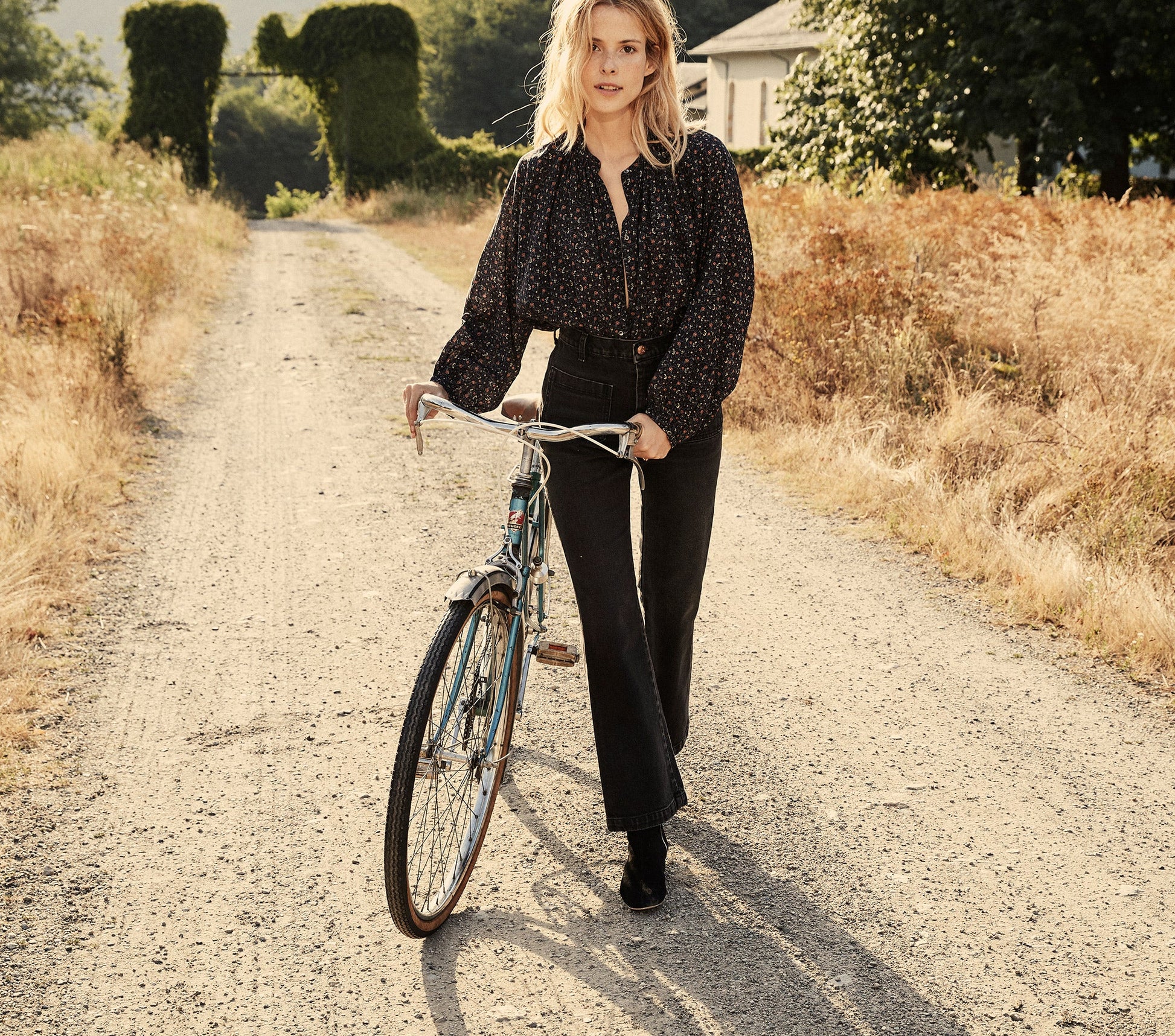 HMD -- THE JANE BLOUSE -- BLACK MARFA PAISLEY view 8
