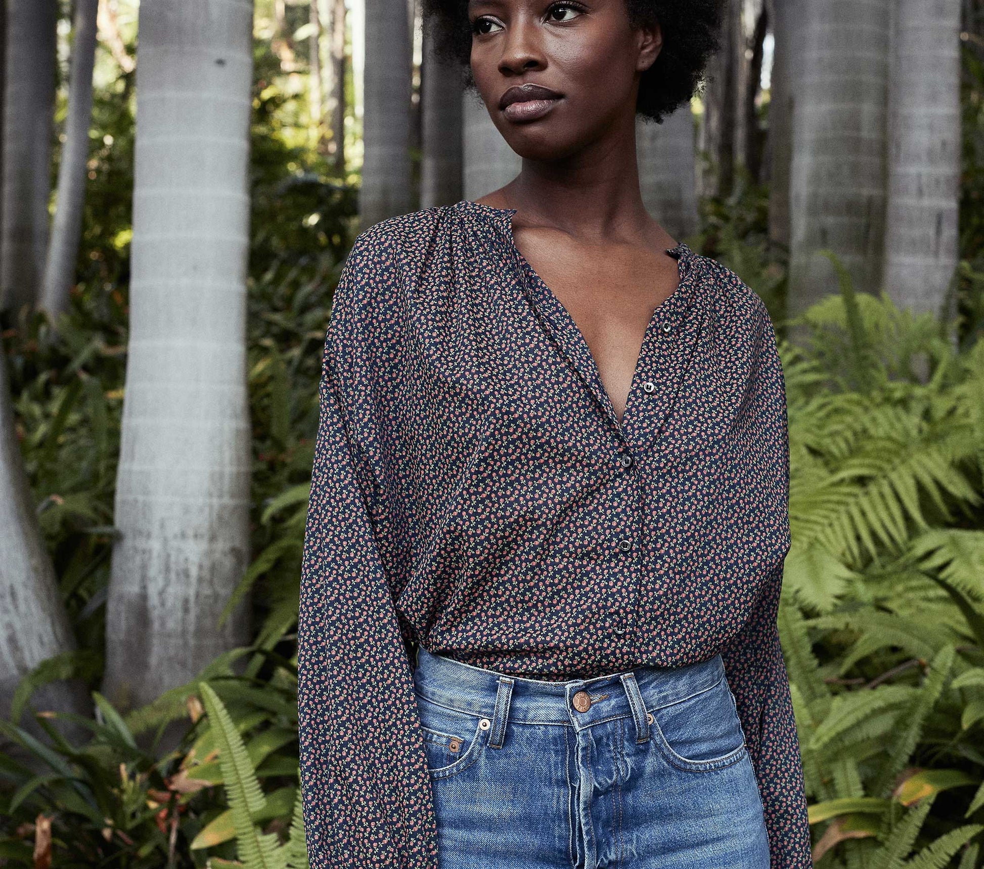 HMD -- THE JANE BLOUSE -- NAVY BISOU FLORAL view 1
