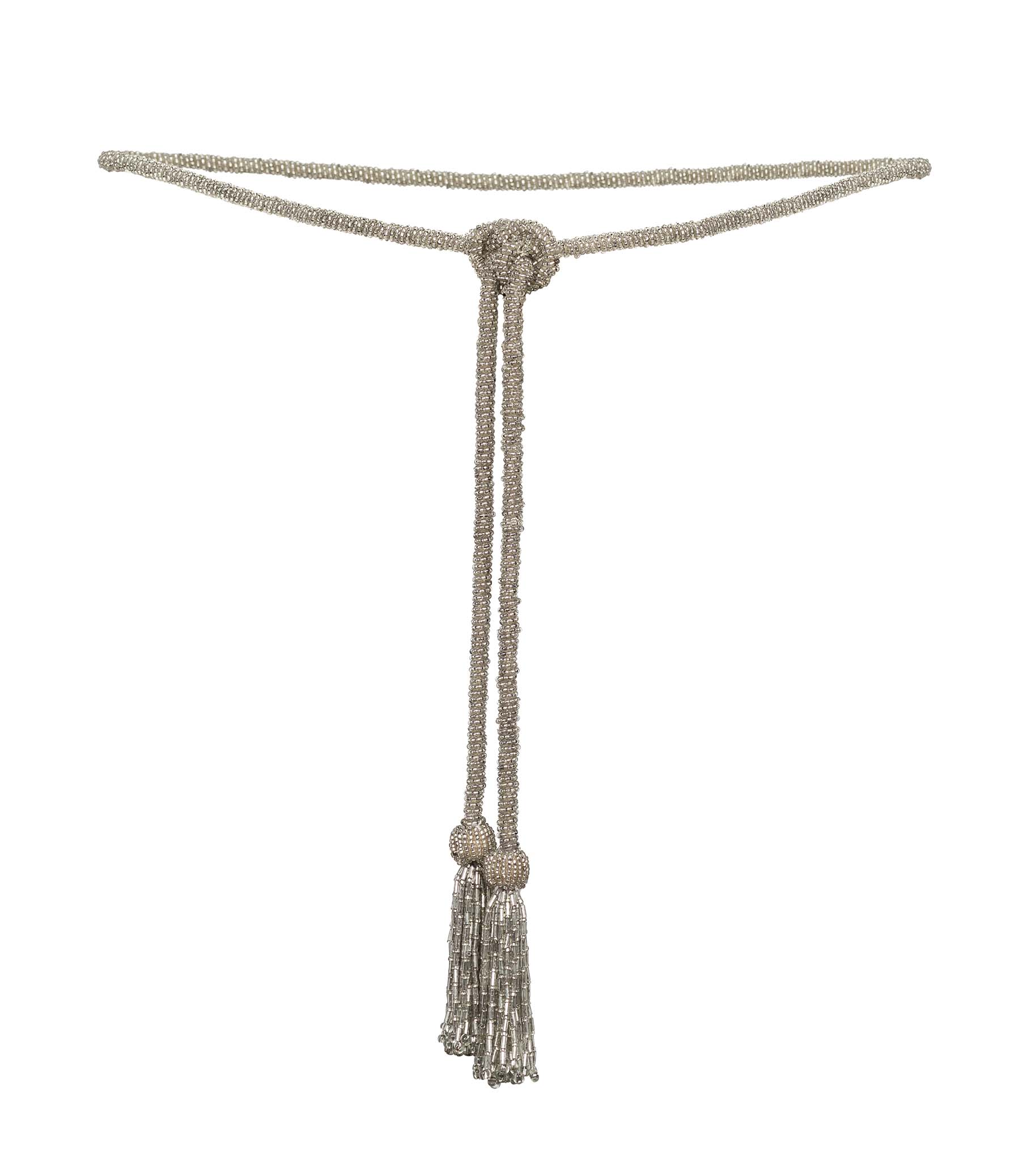 HMD -- KIKI BEADED BELT -- ANTIQUE STERLING view 3
