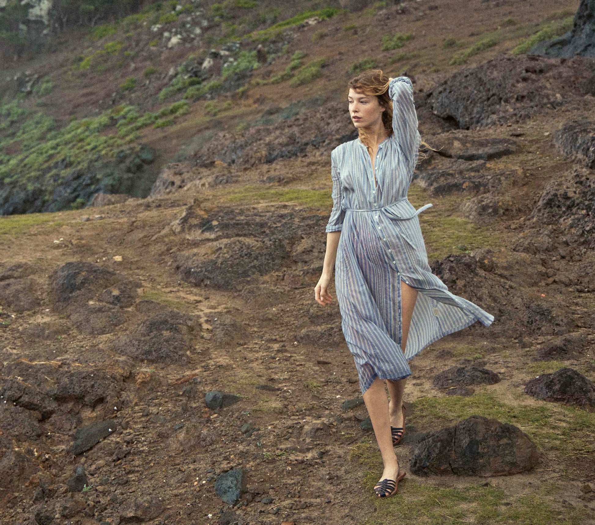 HMD -- LORENA DRESS -- MONTE ISOLA STRIPE view 3
