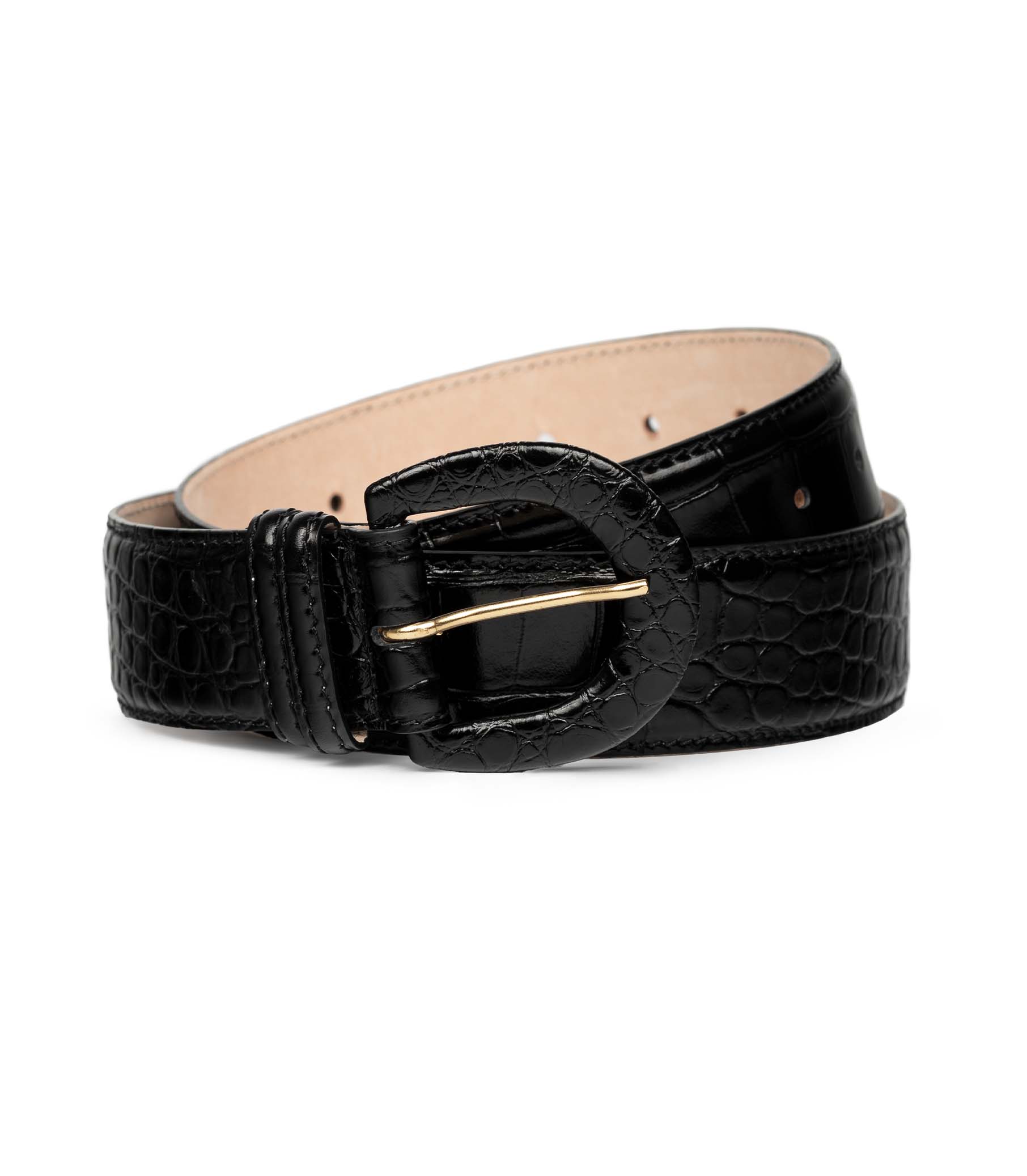 HMD -- LUDAVINE BELT -- BLACK FAUX CROC view 2
