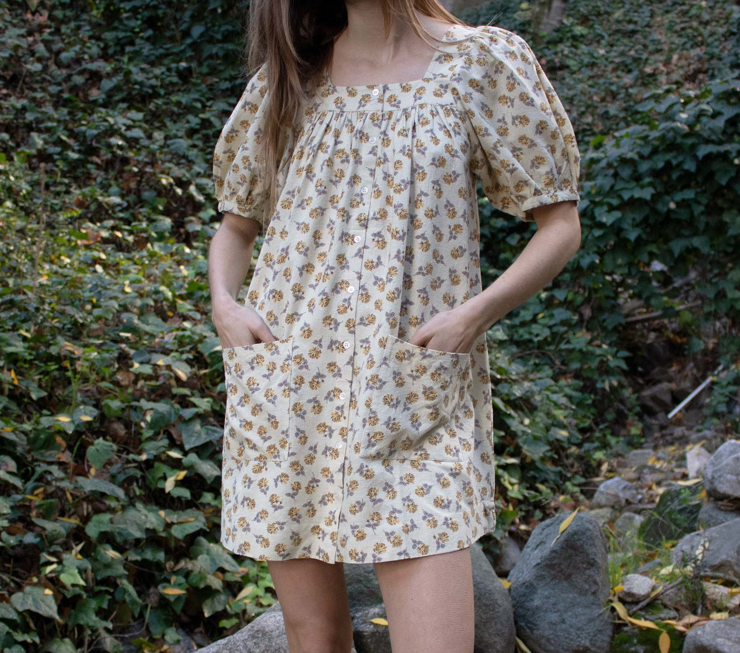 HMD -- MEADOW DRESS -- YELLOW COTTAGE GARDEN