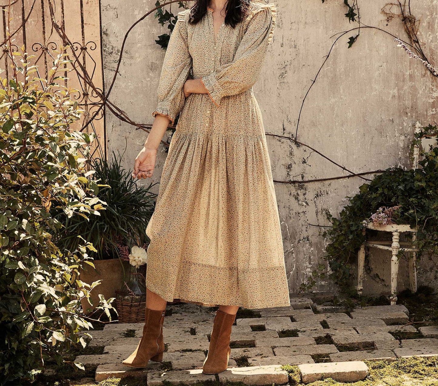 HMD -- MONET DRESS -- MUSTARD CALIFORNIA WILDFLOWER