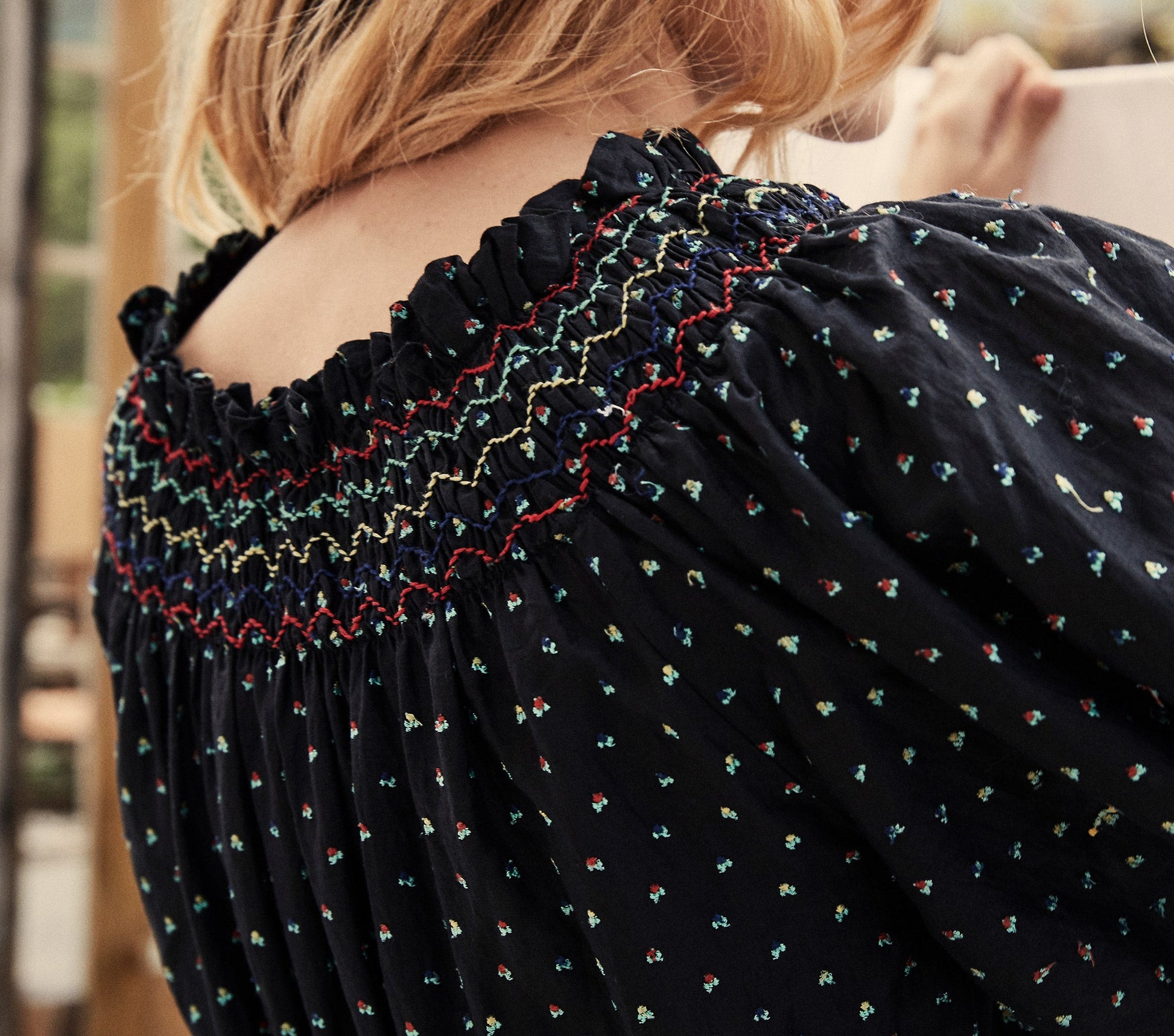 HMD -- MARINA DRESS -- BLACK W/ MULTI EMBROIDERY view 10
