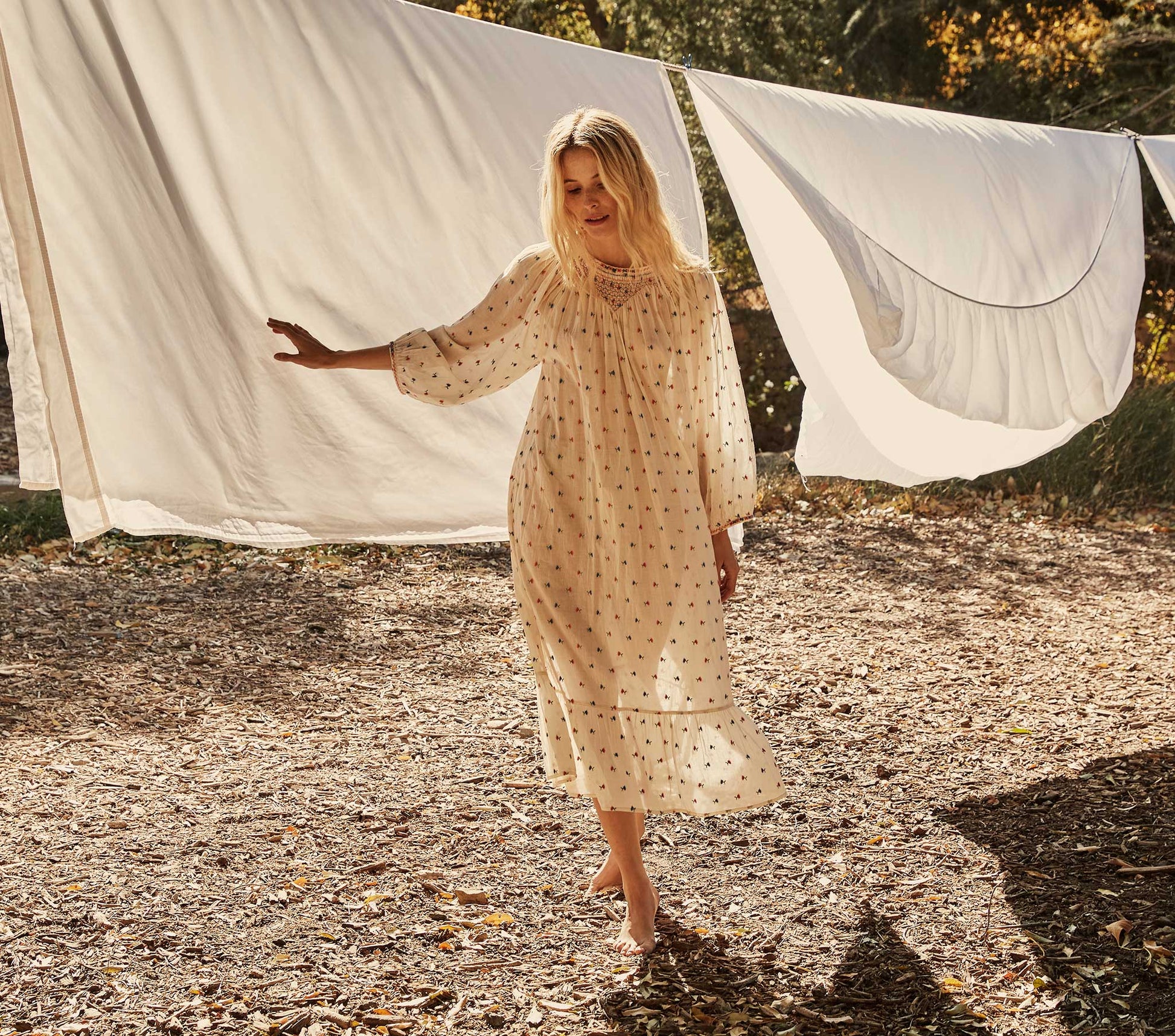HMD -- MAYA DRESS -- CREAM CARNATION EMBROIDERY view 6
