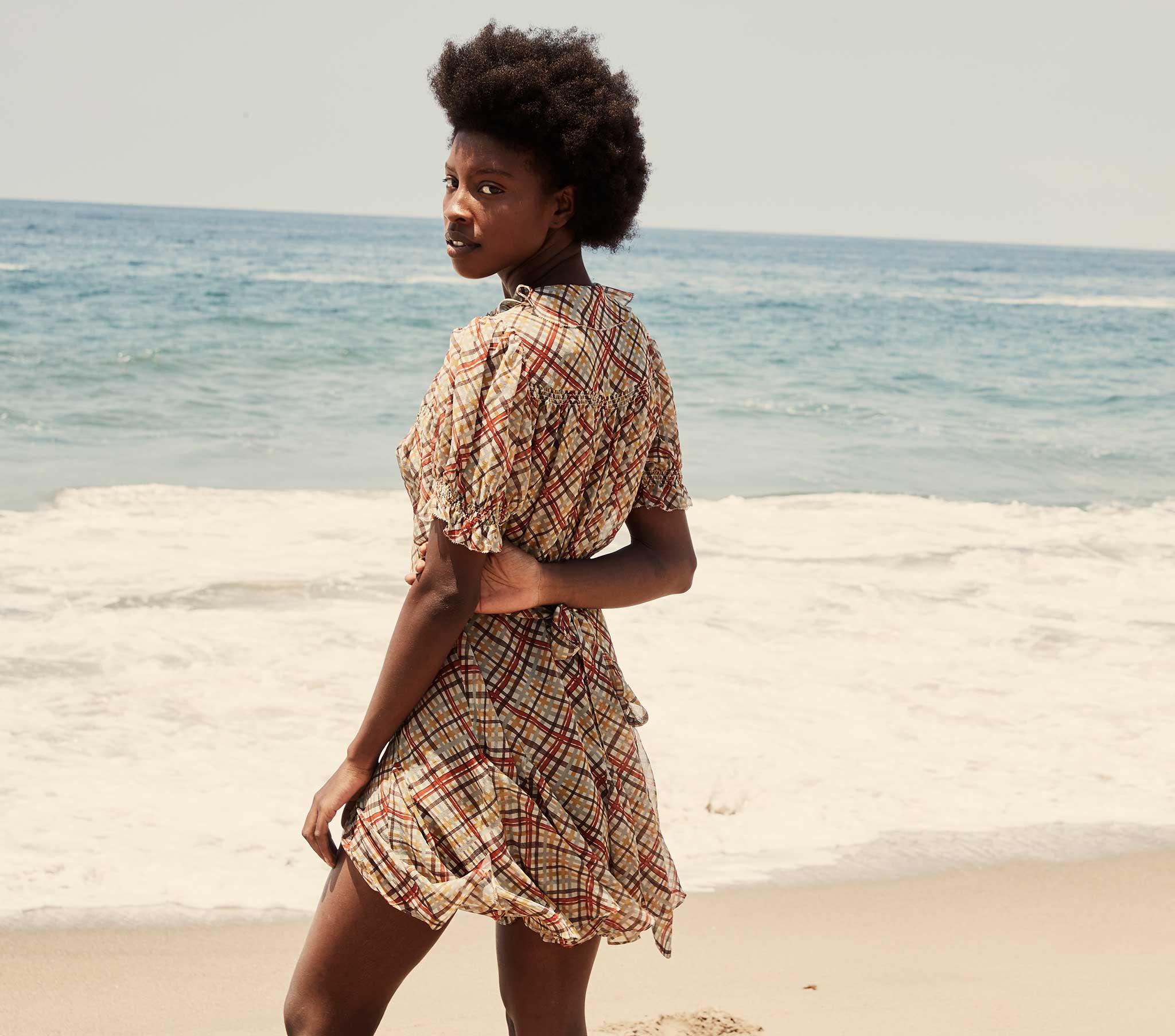 HMD -- MIRA DRESS -- TOMATO EMMELINE PLAID