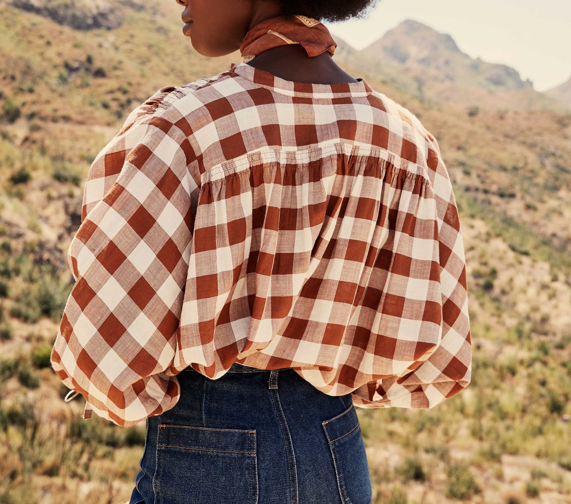 HMD -- O'KEEFFE TOP -- ST OUEN NUTMEG PLAID view 9
