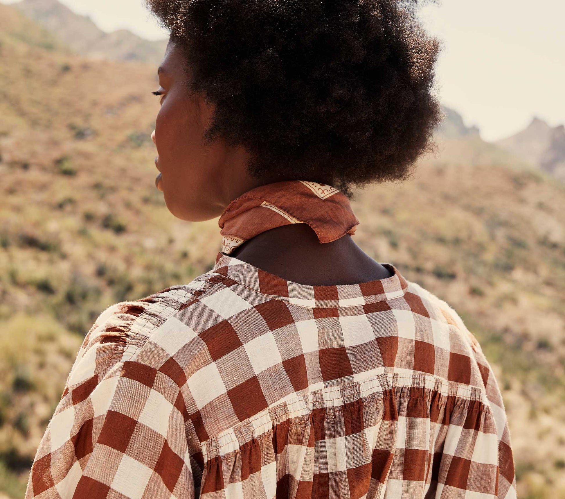HMD -- O'KEEFFE TOP -- ST OUEN NUTMEG PLAID view 10
