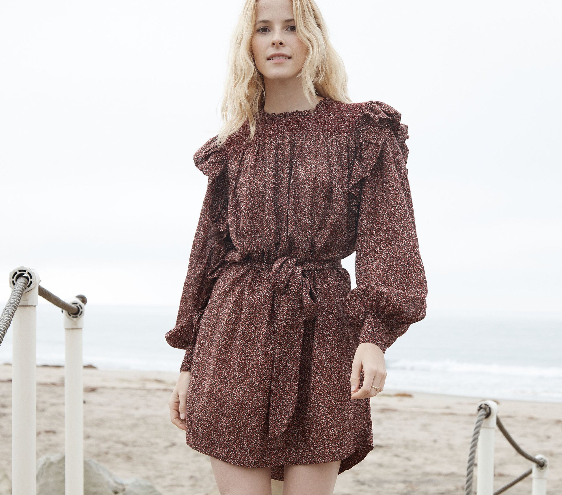 HMD -- OLIVER DRESS -- RUST DITZY FLORAL view 6
