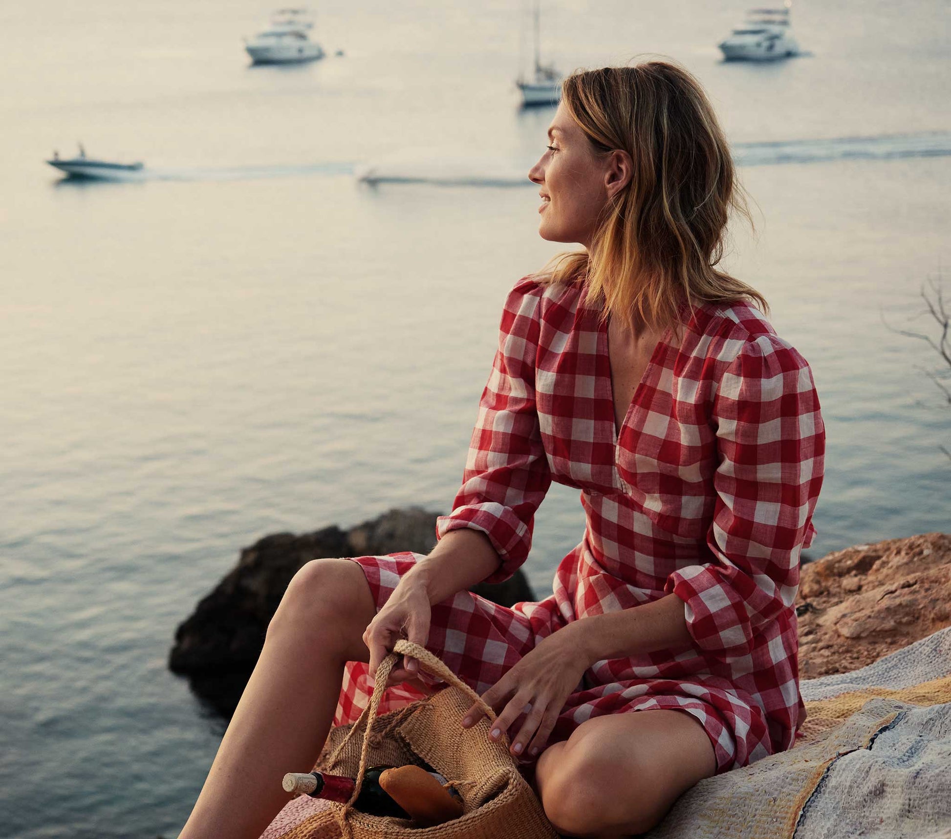 HMD -- CHARLESTON DRESS -- ST OUEN SWEET CHERRY PLAID view 3
