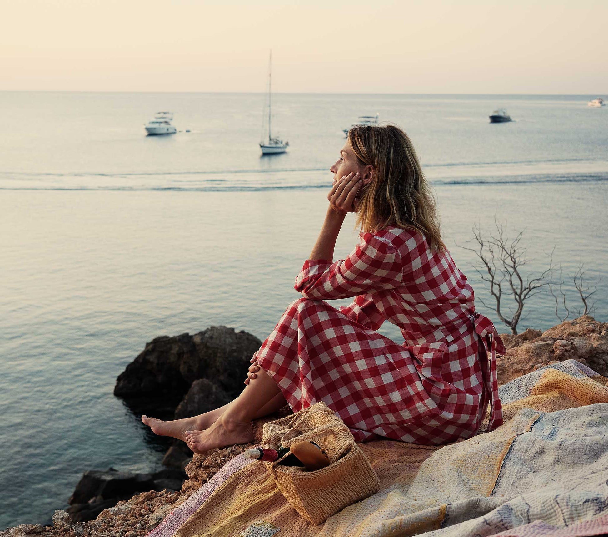 HMD -- CHARLESTON DRESS -- ST OUEN SWEET CHERRY PLAID view 1
