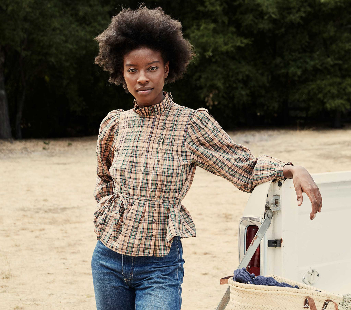 HMD -- PALMERA TOP -- BLUSH PROMENADE PLAID