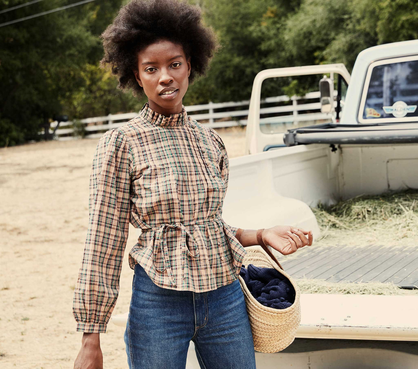 HMD -- PALMERA TOP -- BLUSH PROMENADE PLAID