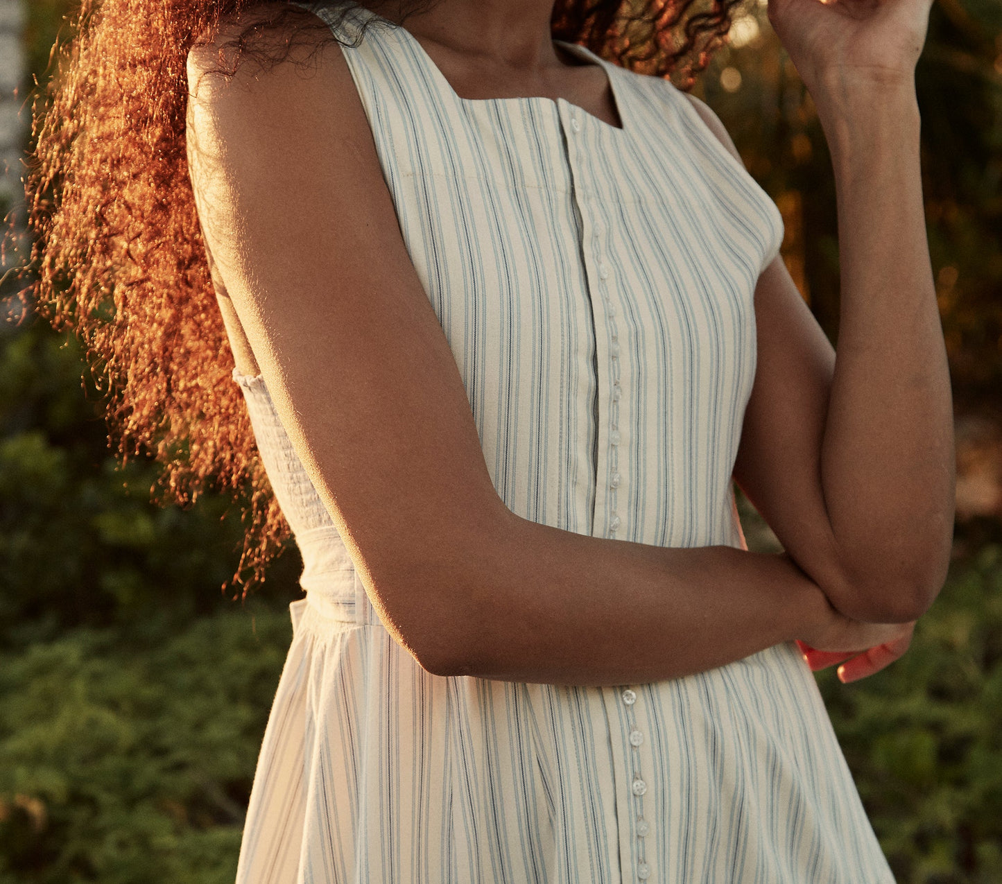 HMD -- REM DRESS -- STRIPED CHAMBRAY