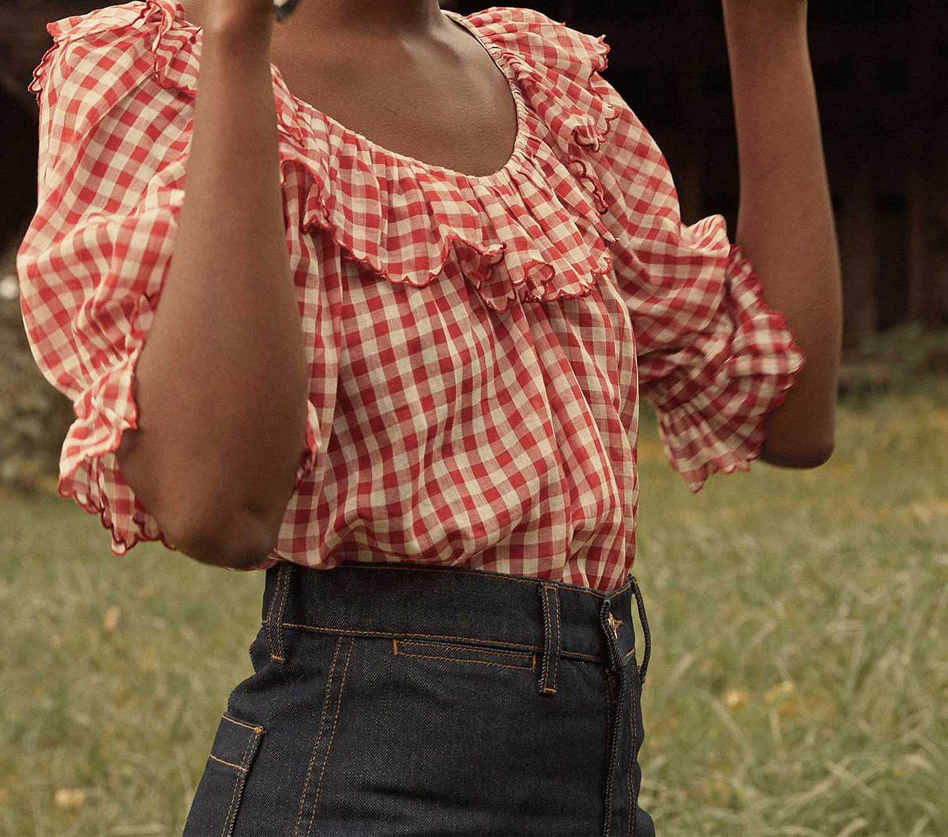 HMD -- SAMARA TOP -- CHERRY GINGHAM view 2
