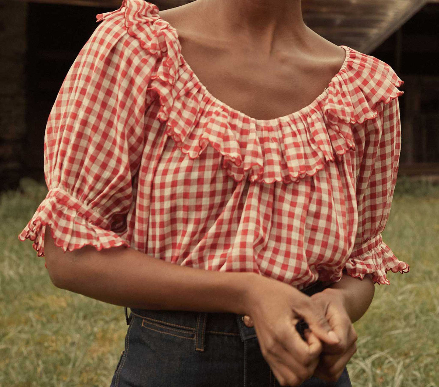 HMD -- SAMARA TOP -- CHERRY GINGHAM