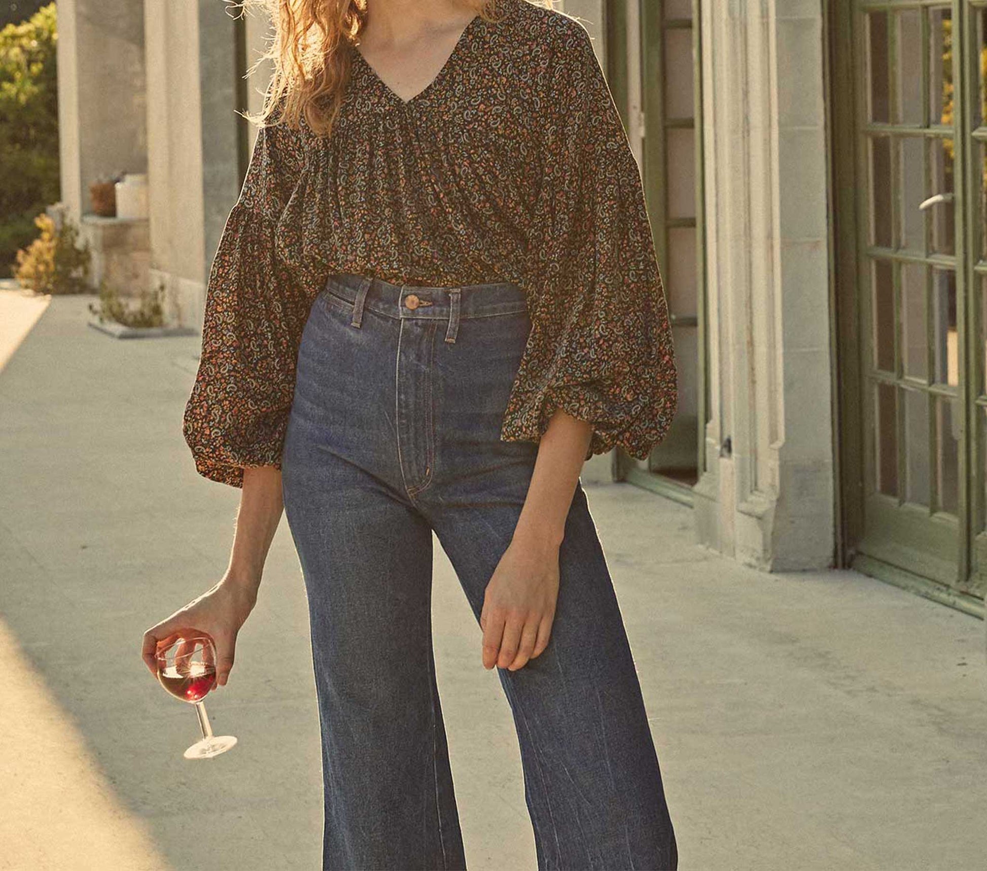 HMD -- SAVONA TOP -- BLACK SAINT CLAUDE PAISLEY view 1
