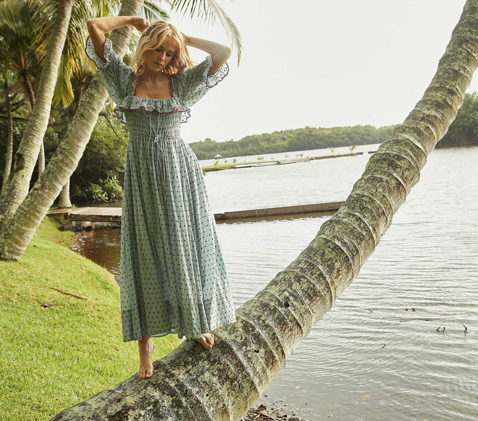 HMD -- SOL DRESS -- AZURE SWISS DOT view 5
