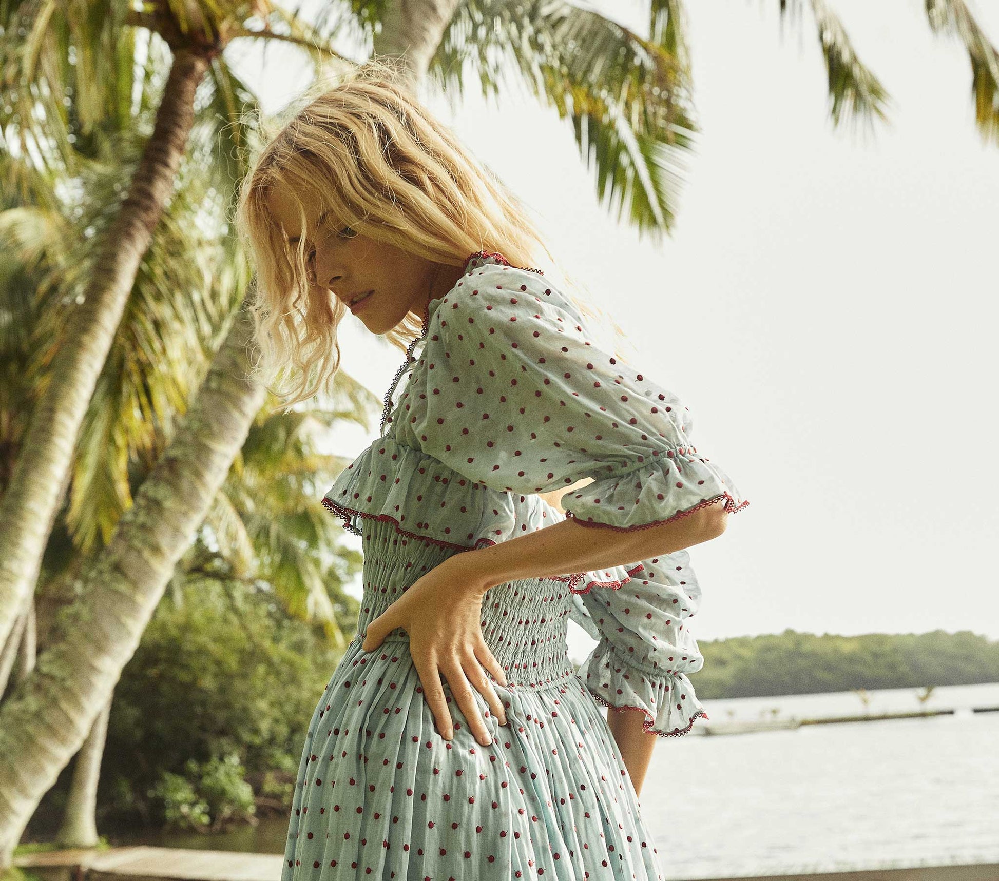 HMD -- SOL DRESS -- AZURE SWISS DOT view 4
