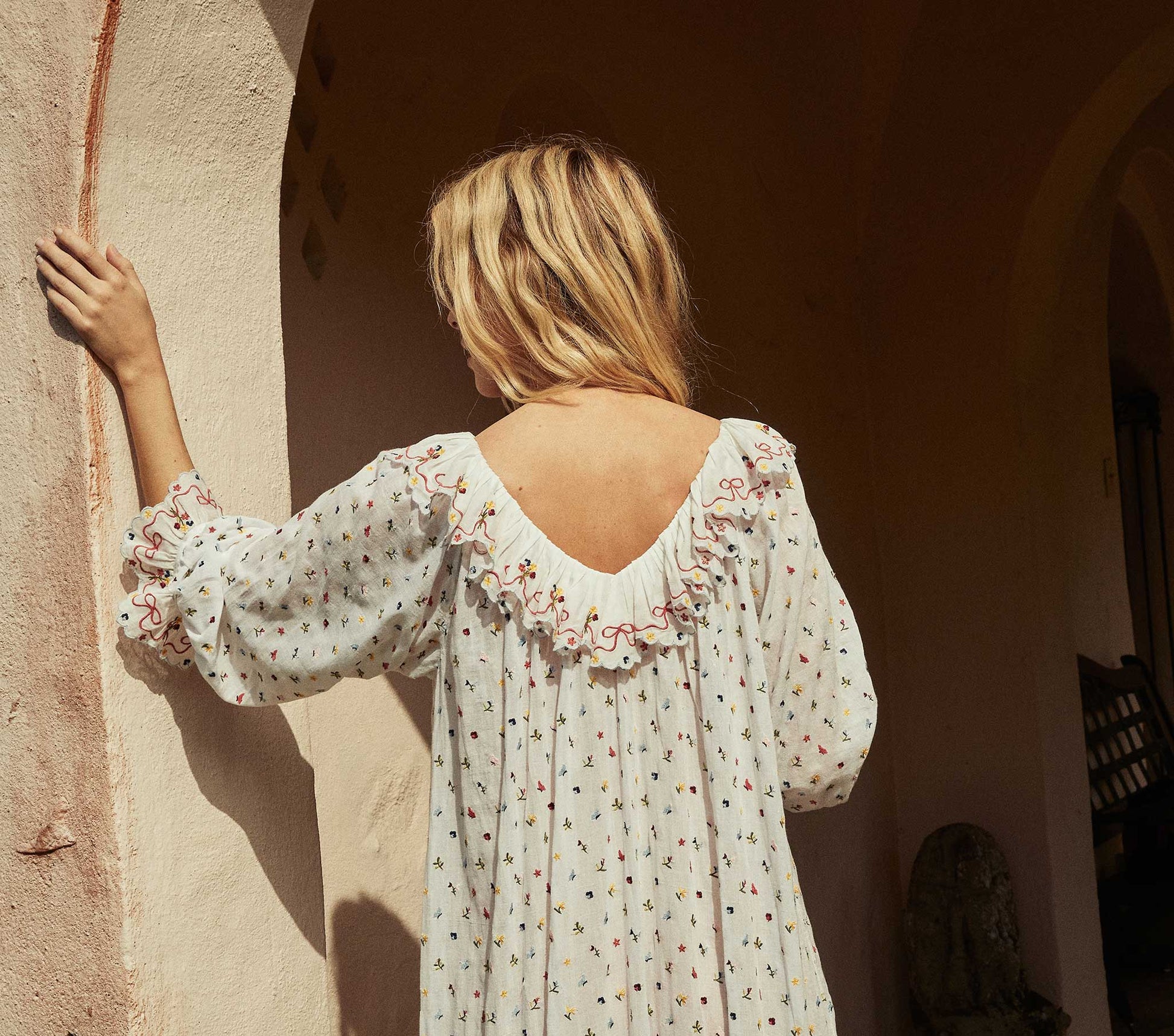 HMD -- SOLARIS NIGHTGOWN -- CREAM WILDFLOWER EMBROIDERY view 8
