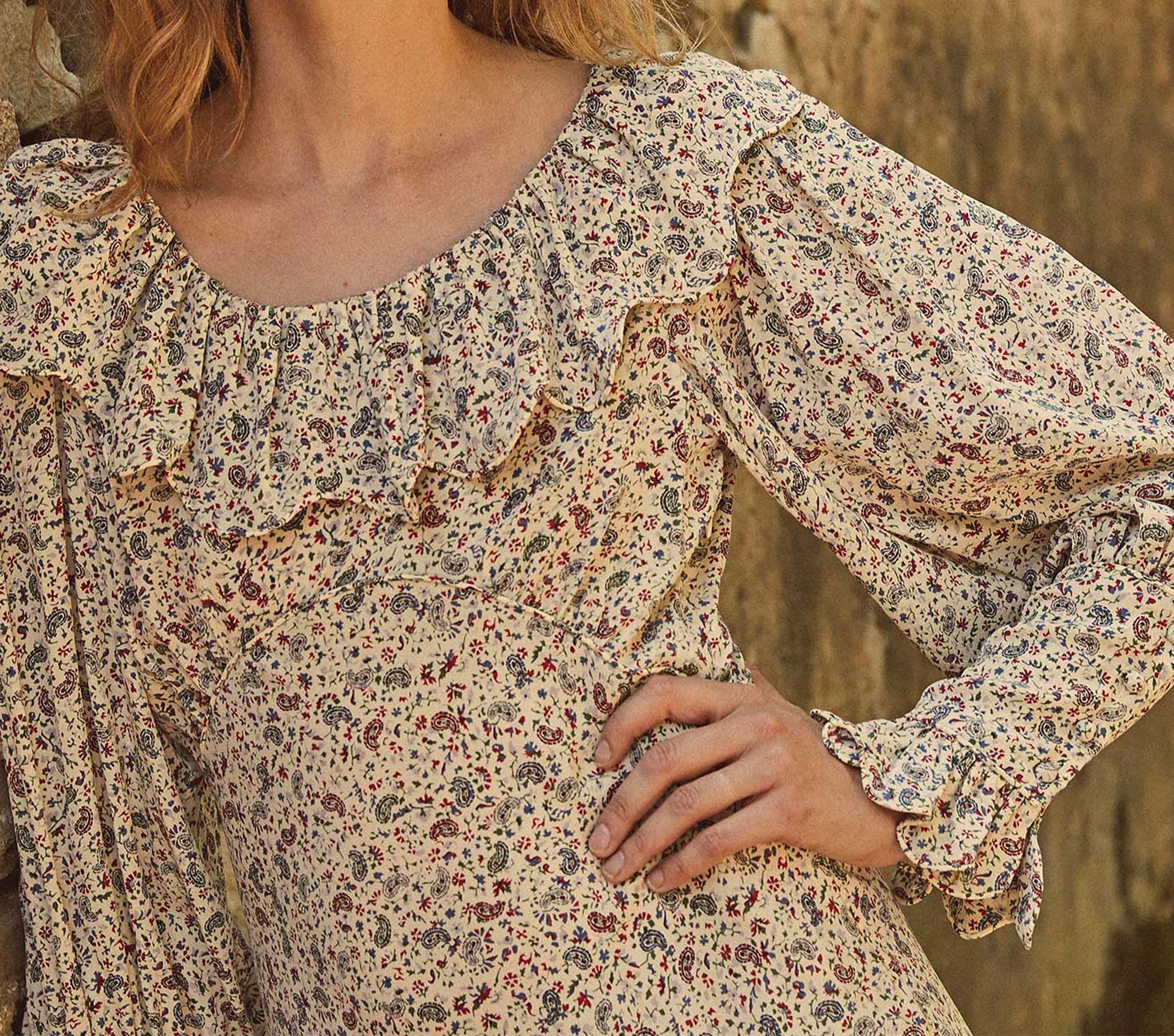 HMD -- STARLIGHT DRESS -- CREAM SAINT CLAUDE PAISLEY view 2
