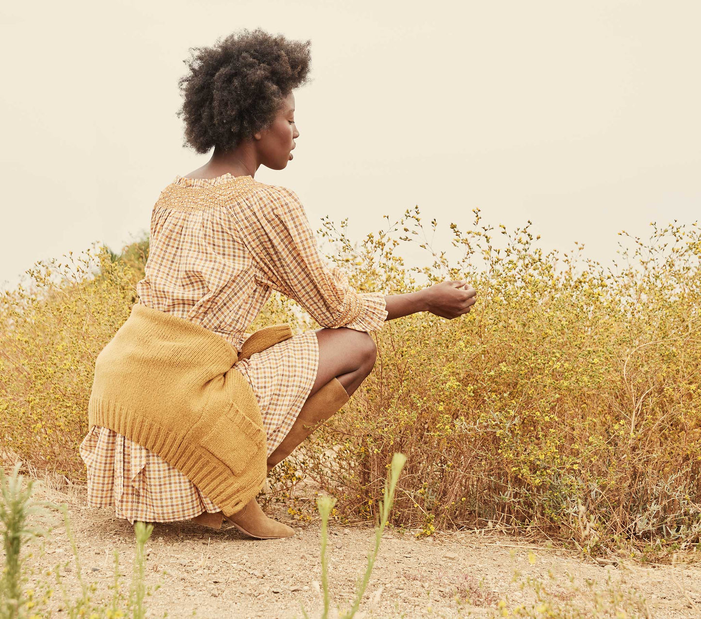 HMD -- SABINE DRESS -- ORANGE MERINGUE PLAID