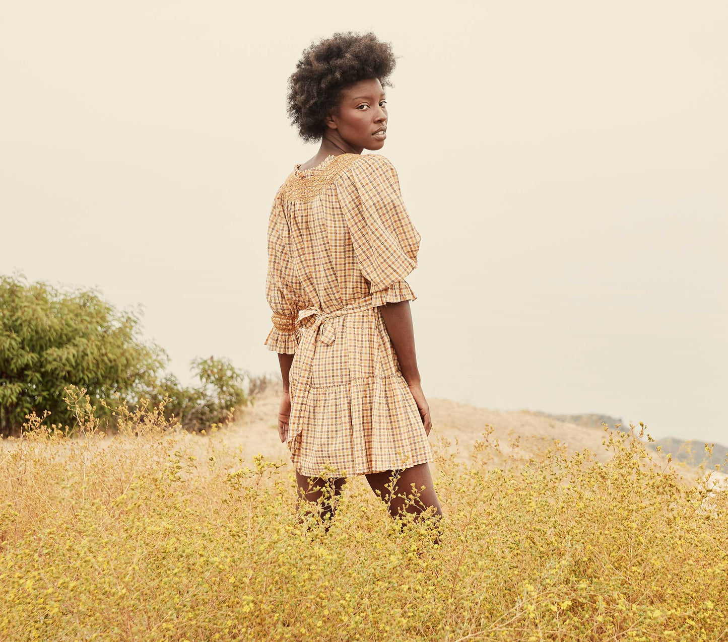 HMD -- SABINE DRESS -- ORANGE MERINGUE PLAID