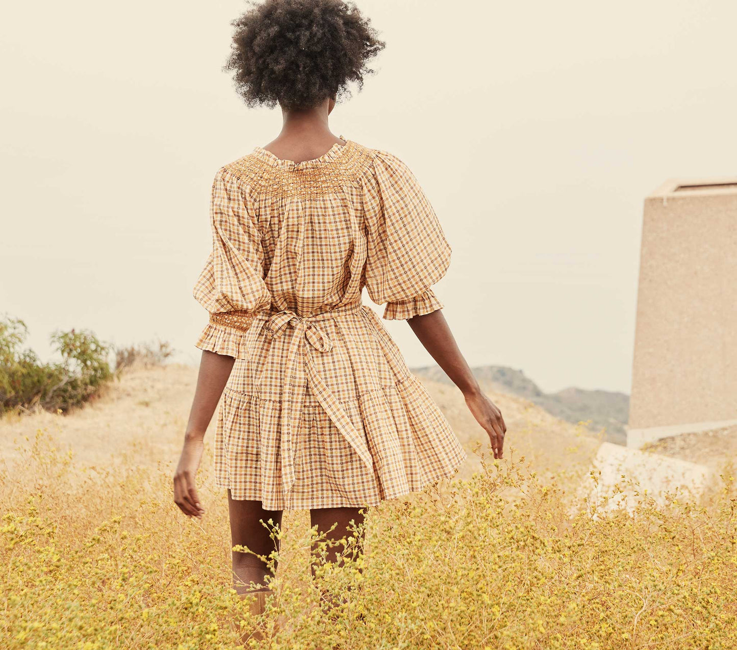 HMD -- SABINE DRESS -- ORANGE MERINGUE PLAID