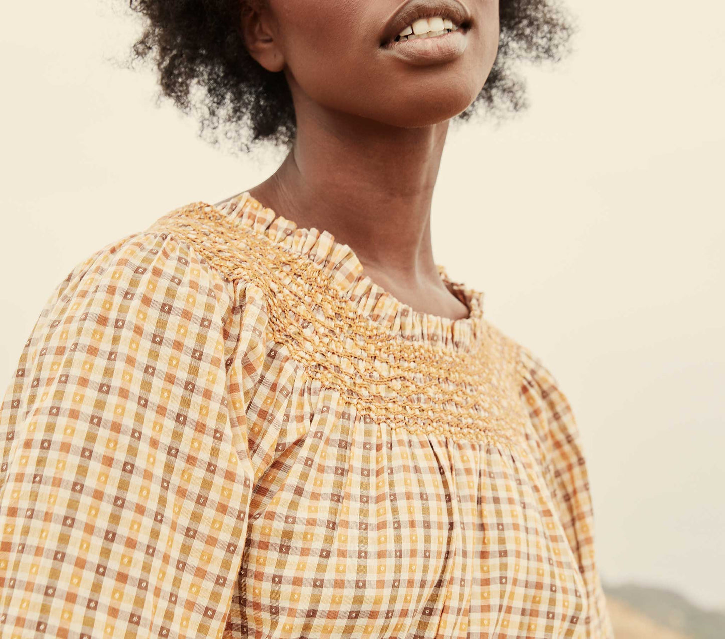 HMD -- SABINE DRESS -- ORANGE MERINGUE PLAID