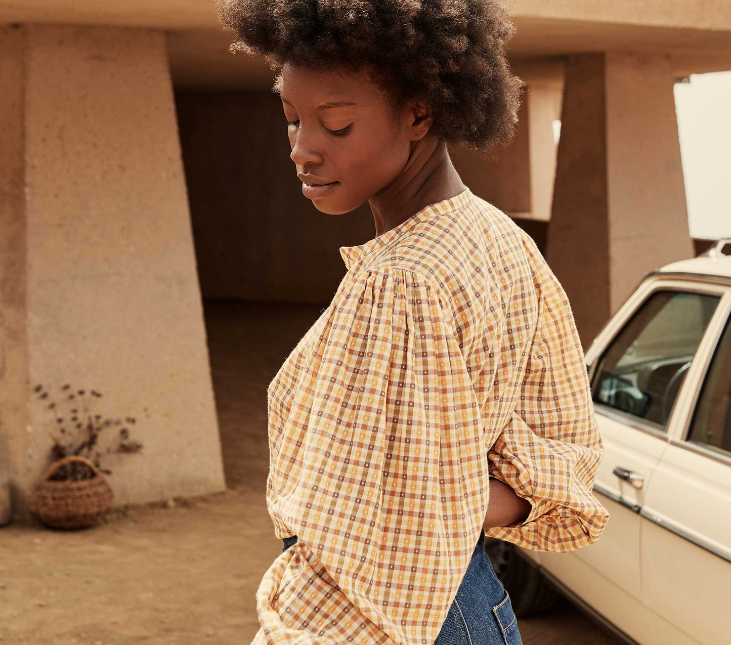 HMD -- SCARLET TOP -- ORANGE MERINGUE PLAID