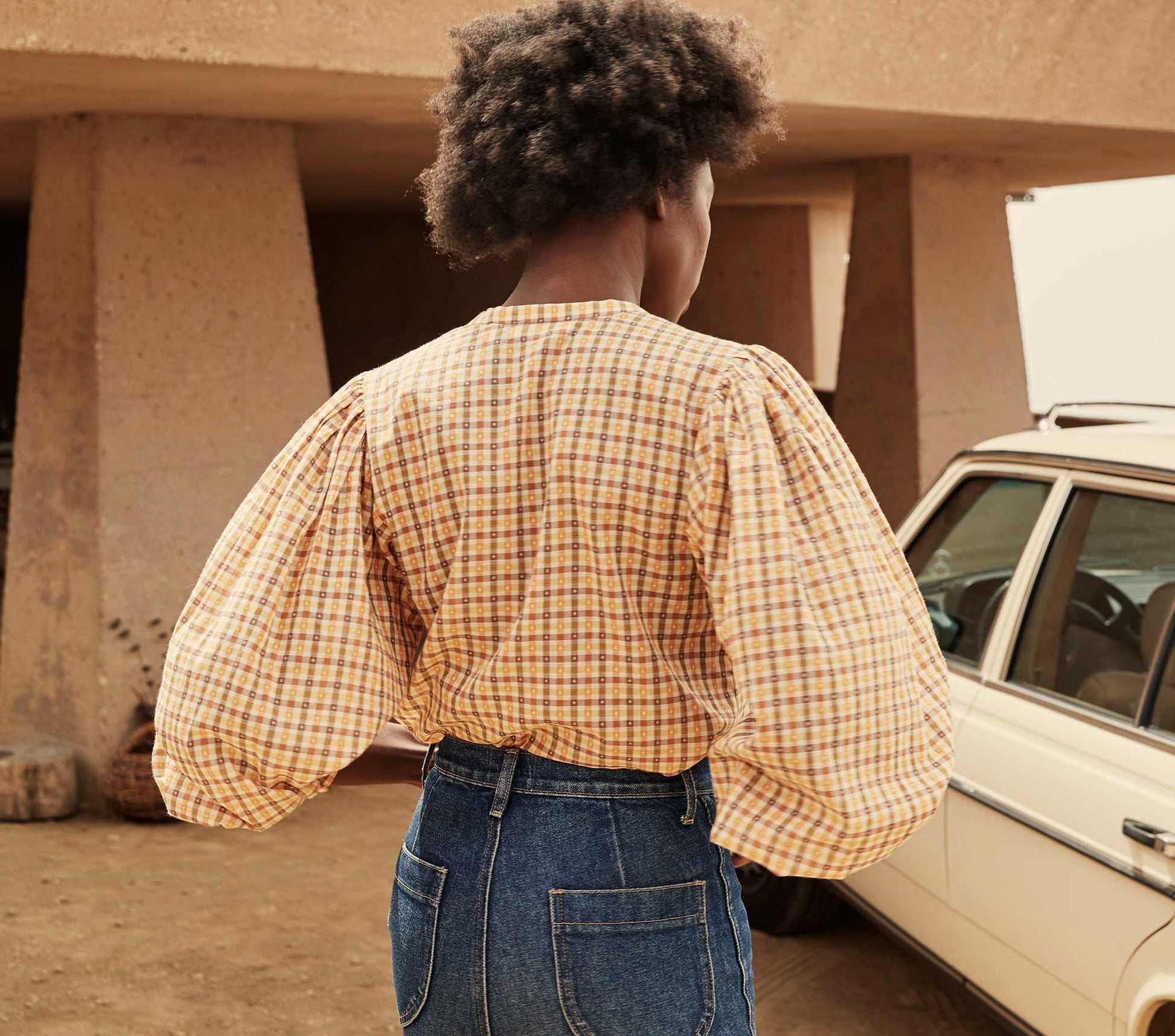 HMD -- SCARLET TOP -- ORANGE MERINGUE PLAID view 7

