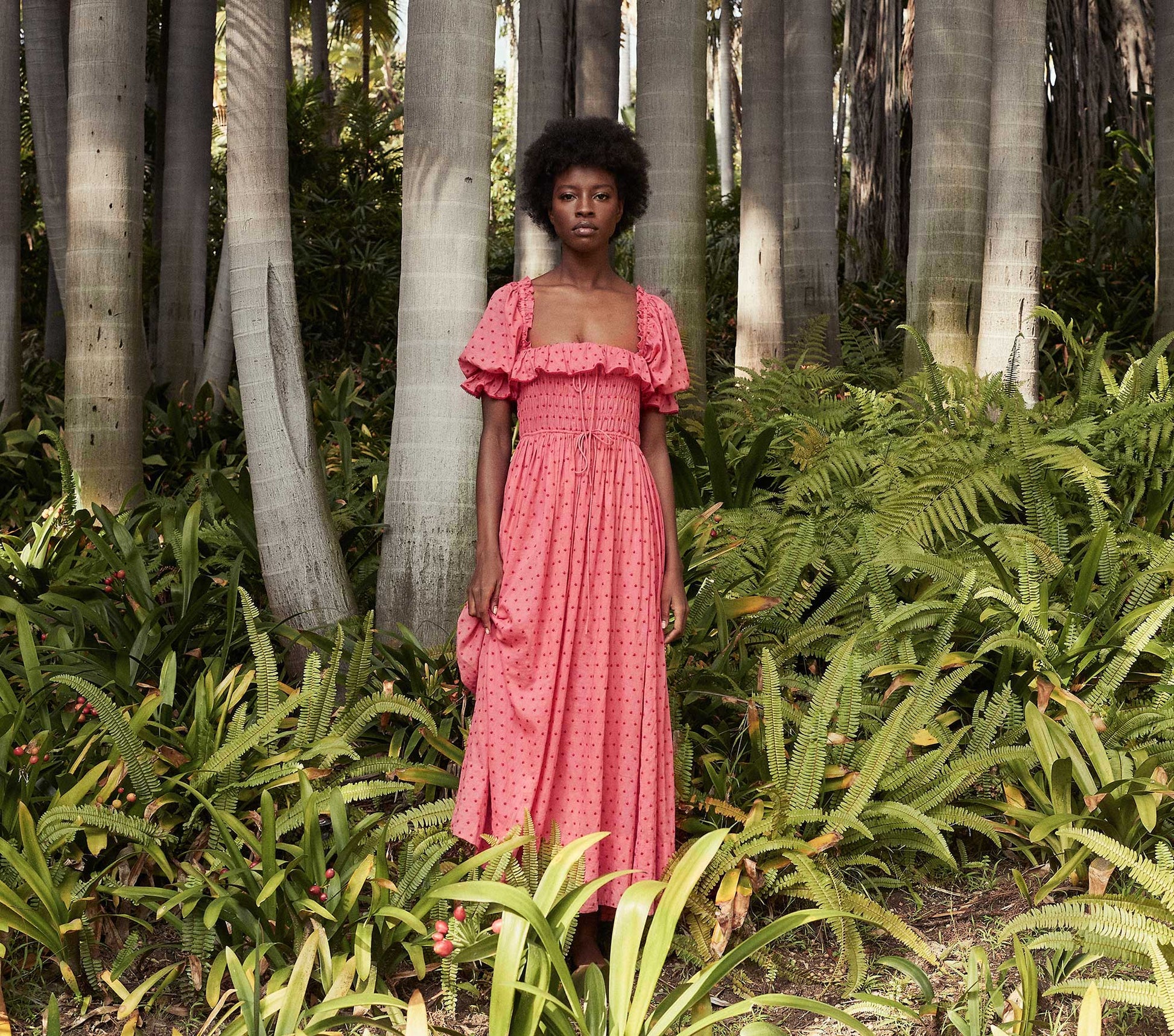 HMD -- SOL DRESS -- TEA ROSE SWISS DOT view 1
